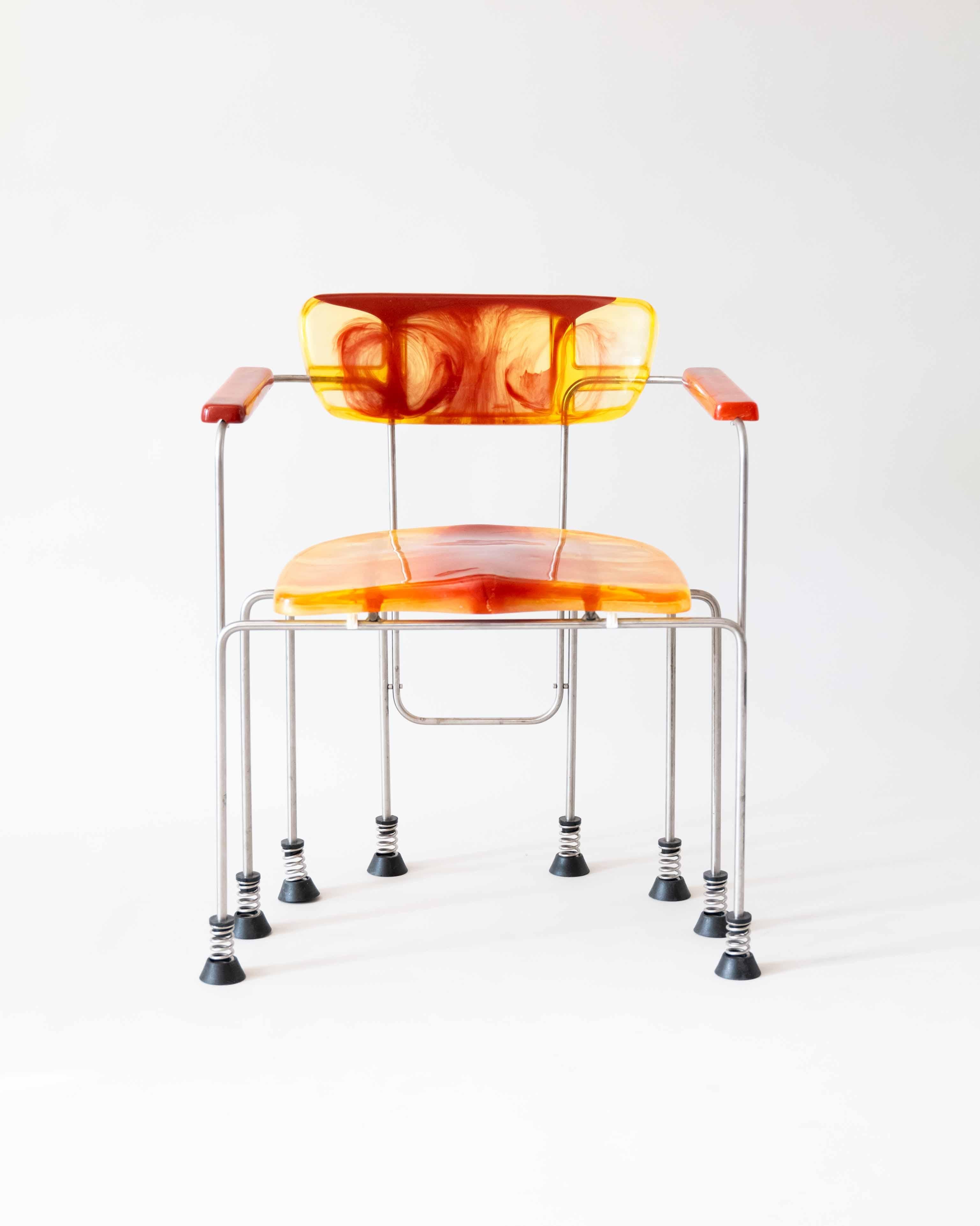 Coppia di sedie Broadway a otto gambe di Gaetano Pesce per Bernini in vendita 1