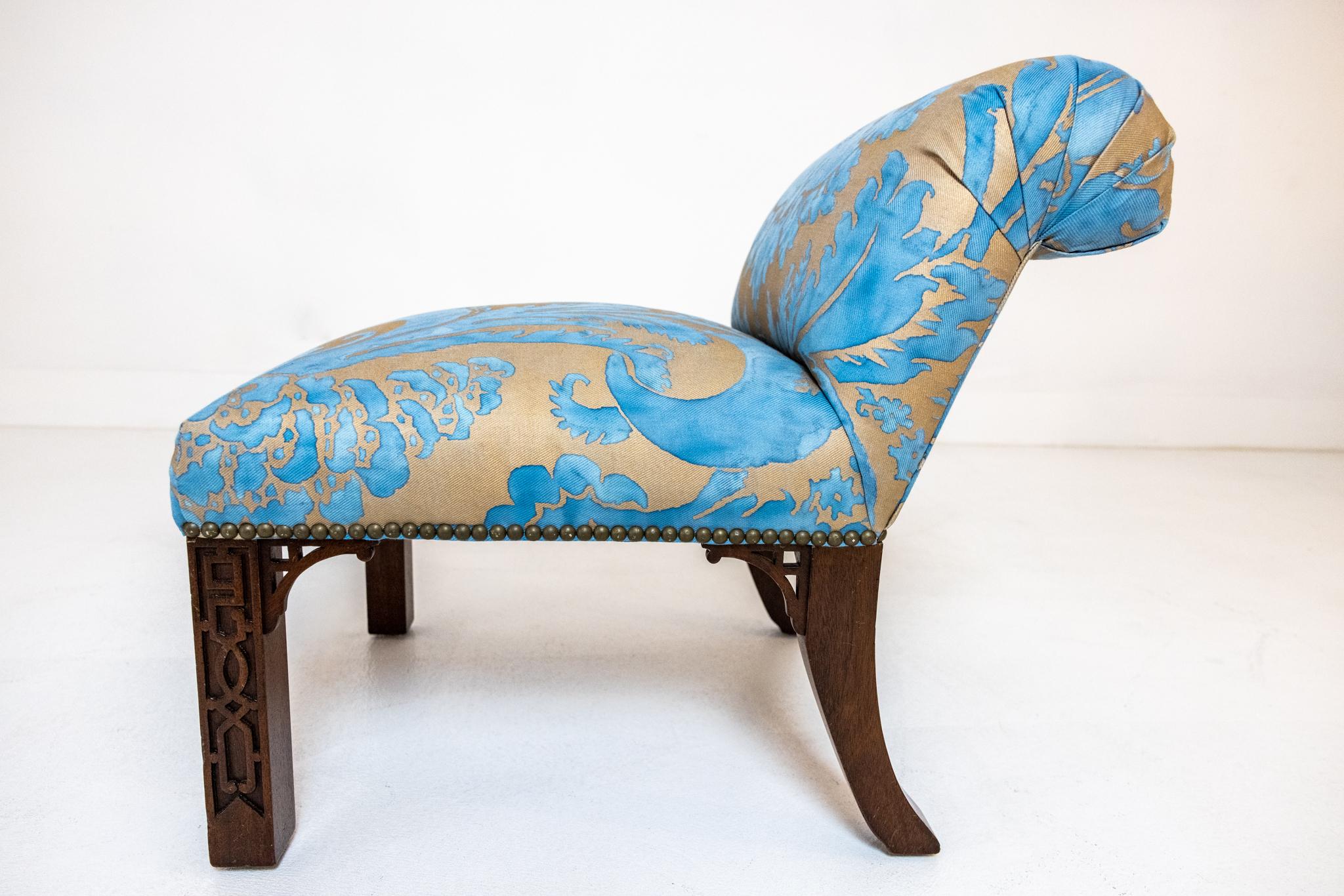 Carved Pair of Elbow Chairs Designed by Billy Haines