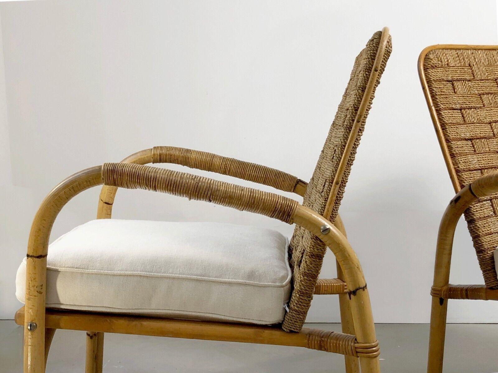 Mid-Century Modern A Pair of ART-DECO MODERNIST ARMCHAIRS by AUDOUX-MINNET, France 1950 For Sale