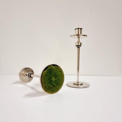 Elegante Kerzenhalter, Silberblech, CG Hallberg, Schwedische Moderne, Paar
