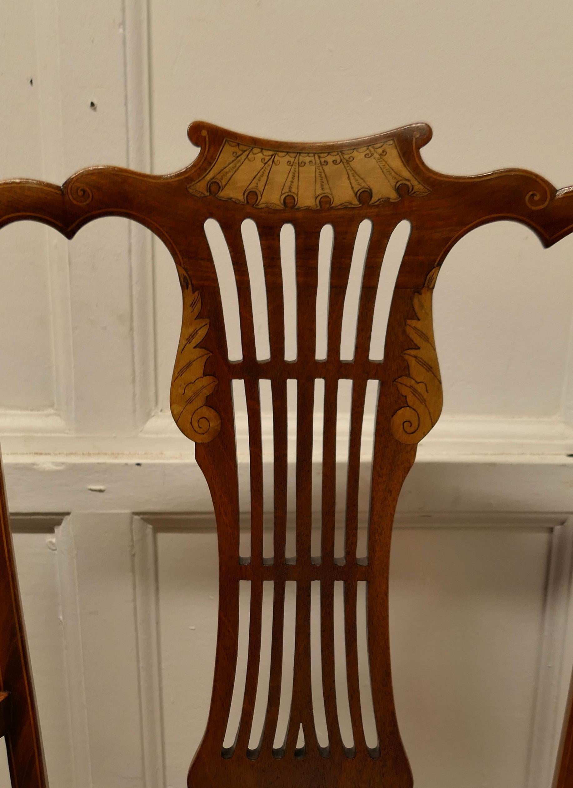 Walnut A Pair of Elegant Edwardian Upholstered  Arm Chairs     For Sale