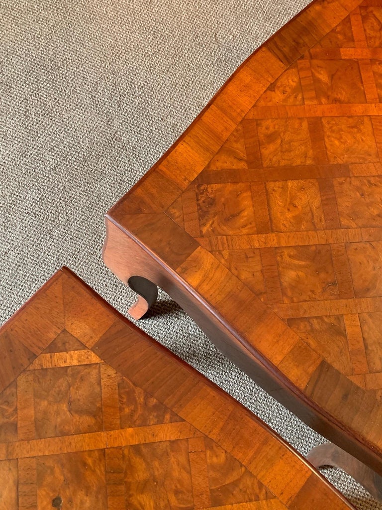 Pair of Elegant Italian Tables with Cabriolet Legs For Sale at 1stDibs