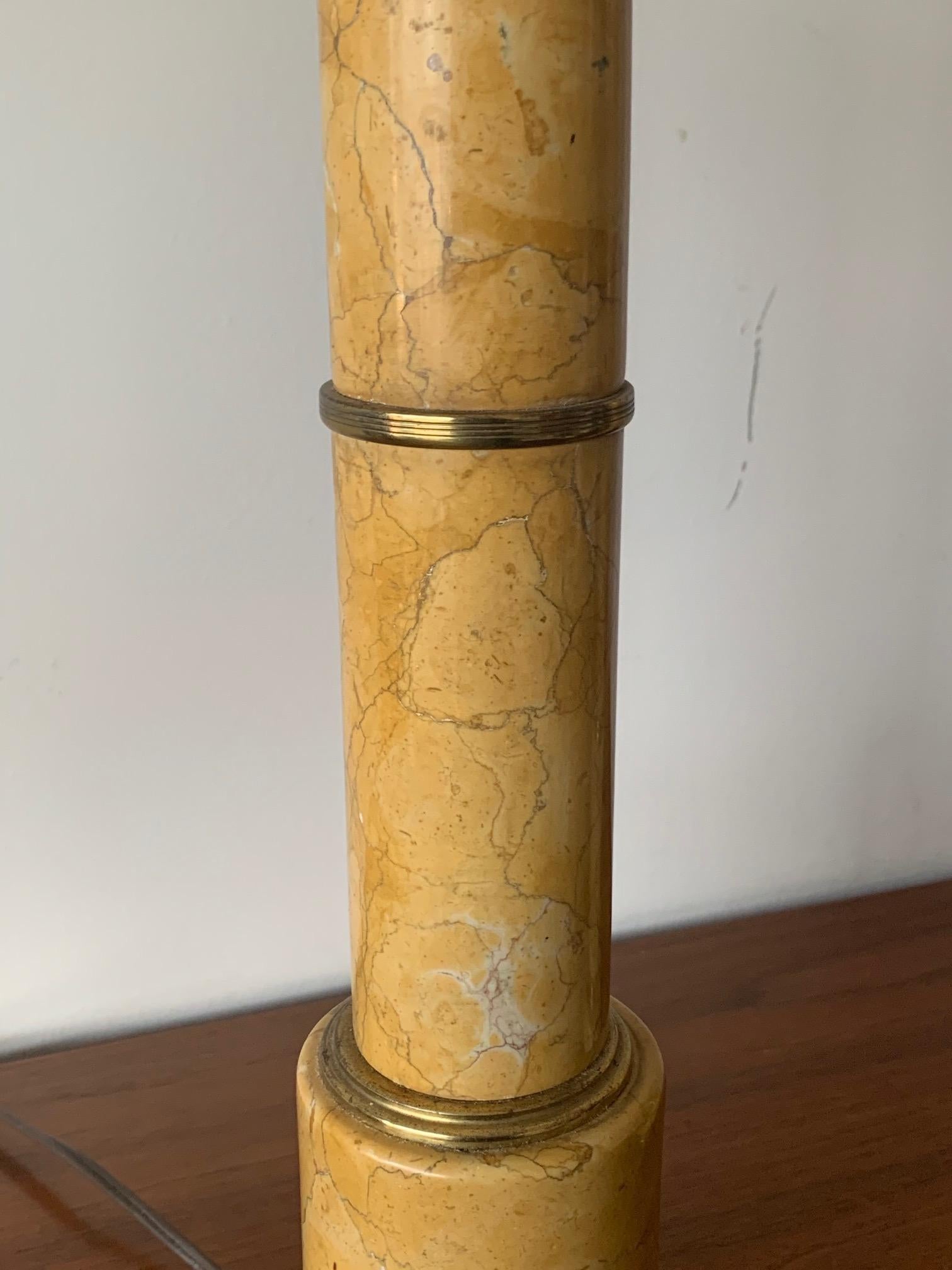 Mid-20th Century Pair of Elegant Marble Column Lamps, circa 1950s