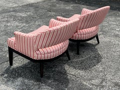 Coppia di eleganti sedie da salotto con schienale aperto di Erwin Lambeth, anni '60 ca.