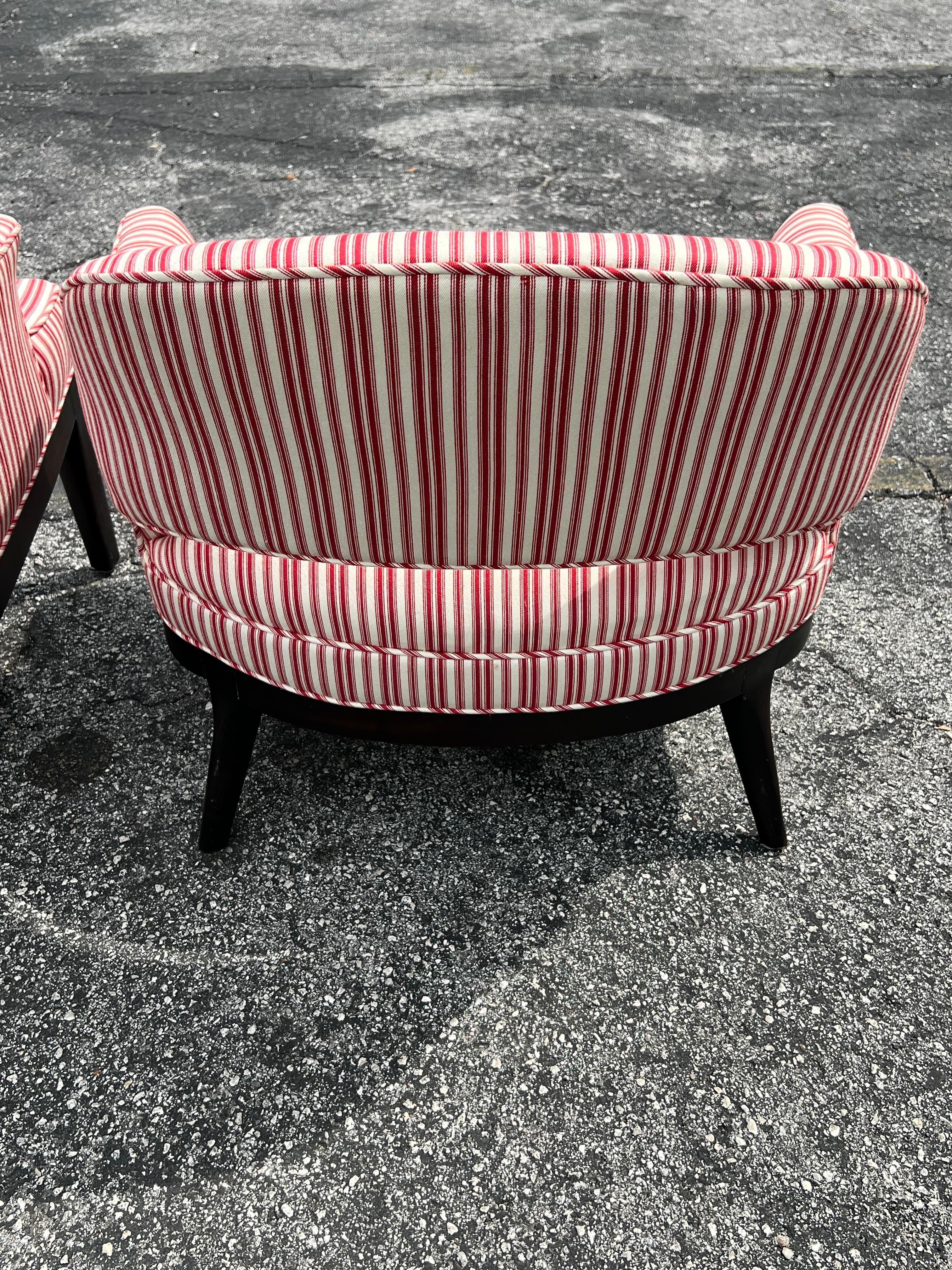 Pareja de Elegantes Sillas de Salón con Respaldo Abierto De Erwin Lambeth Ca' 1960's Moderno de mediados de siglo en venta