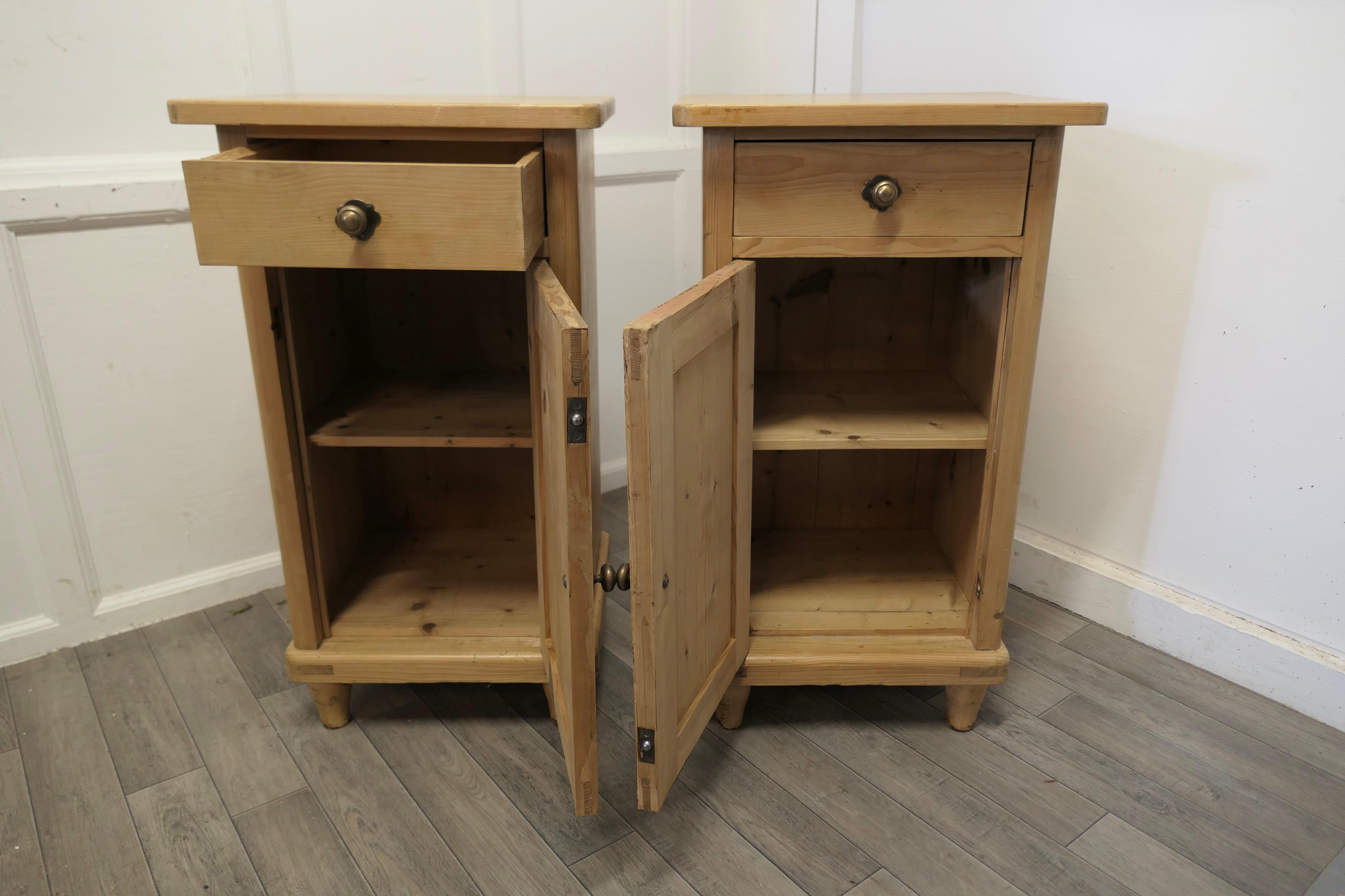 pine bedside tables pair