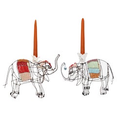 Paar Elefanten-Kerzenständer von Marie Christophe