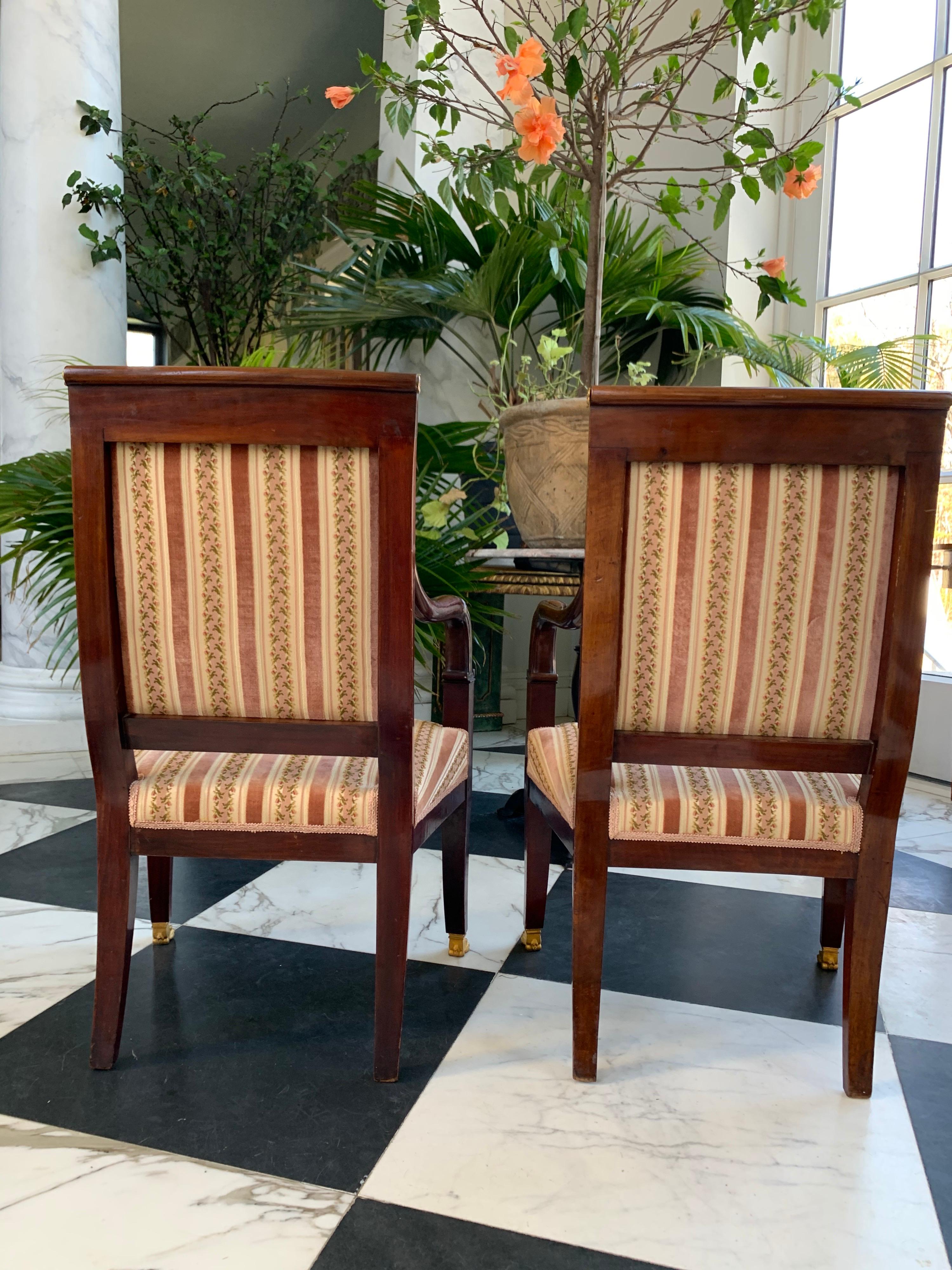 Pair of Empire Armchairs For Sale 2