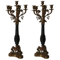 Antique A pair of Empire Candelabras France