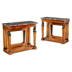 Antique A Pair Of Empire Console Tables Stamped Jean Laurent Sottot