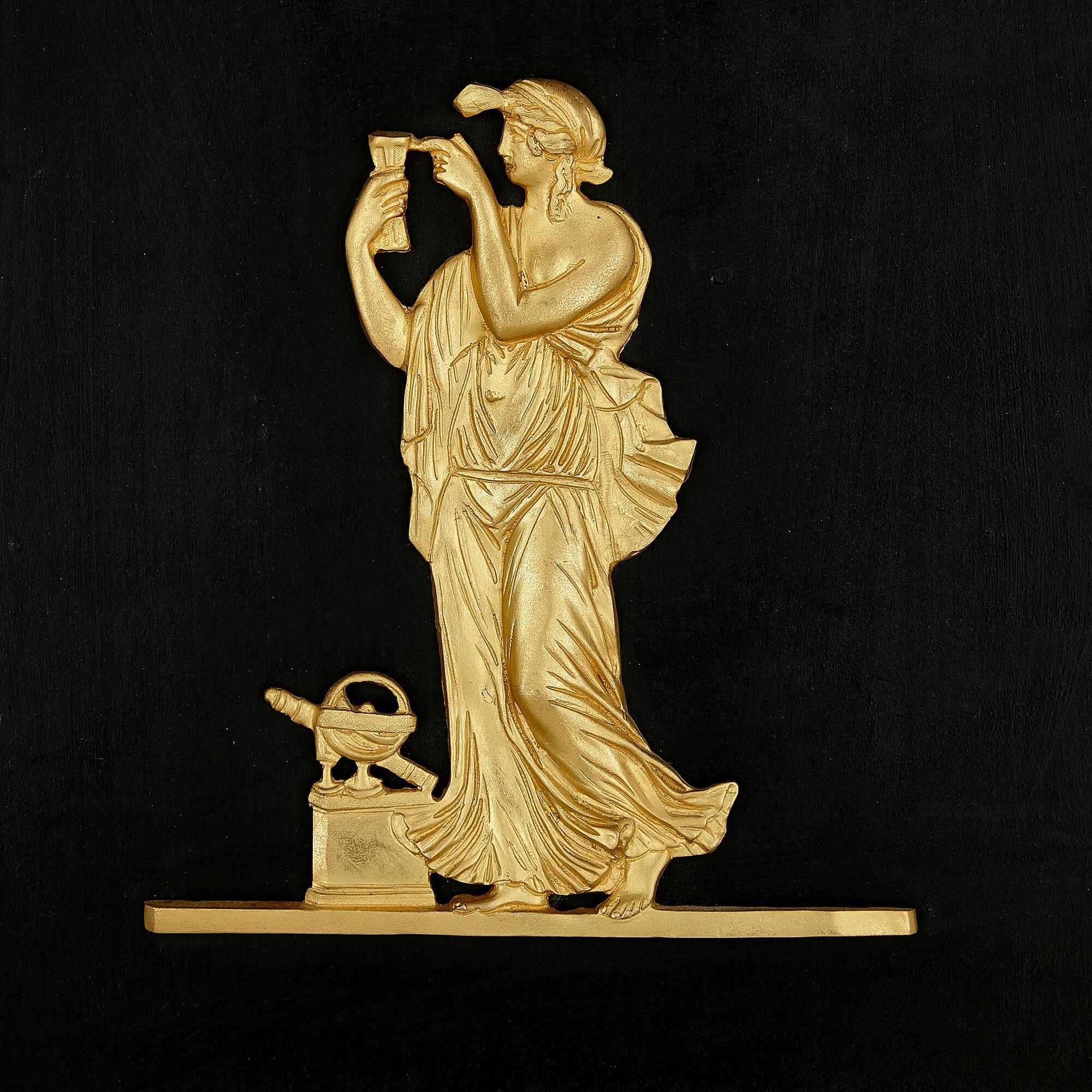 Paire de supports néoclassiques de style Empire en bronze doré et patiné Bon état - En vente à London, GB