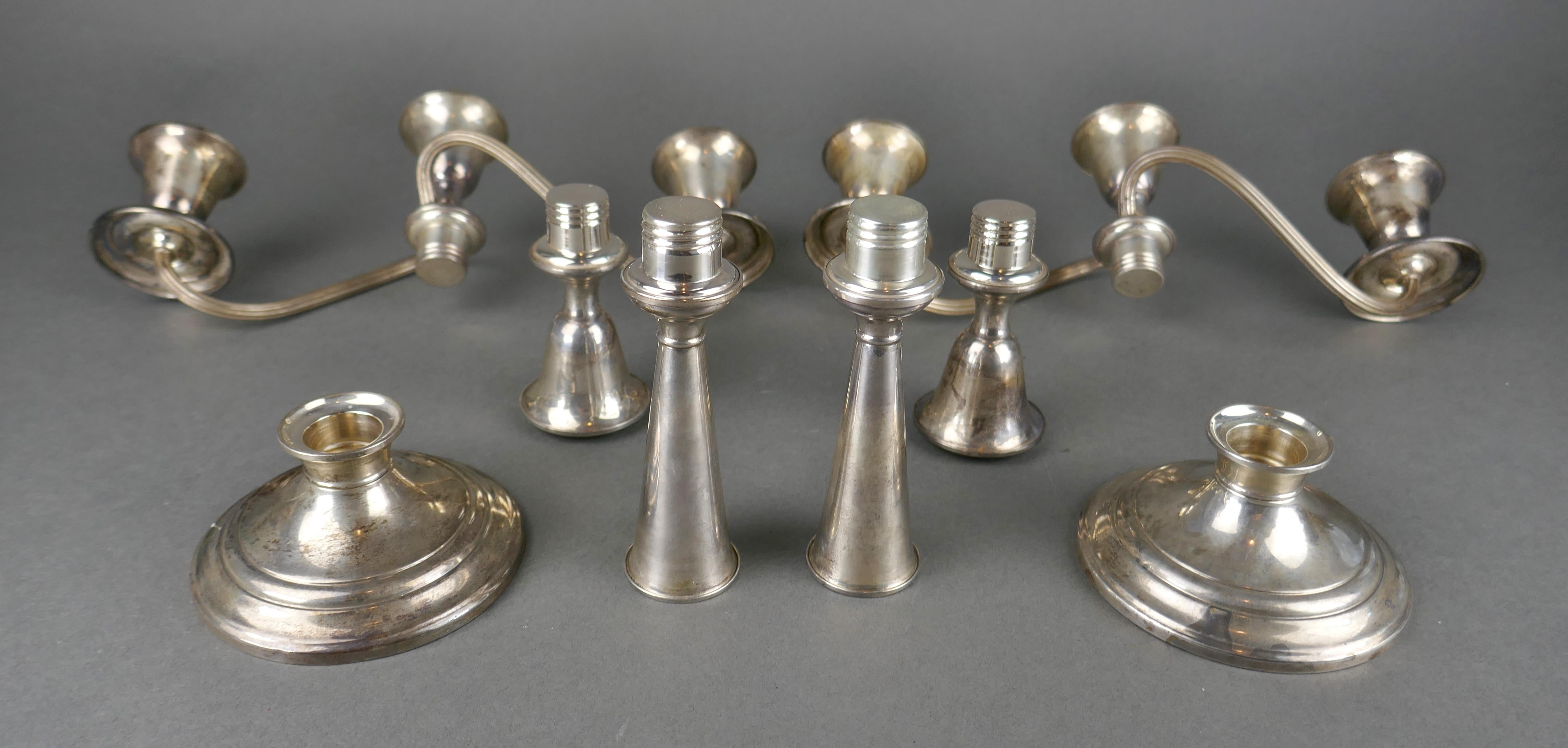 Coppia di candelabri a tre bracci in argento sterling in stile Impero in vendita 7