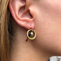 Pair of Enamel and Gold Bird Earrings