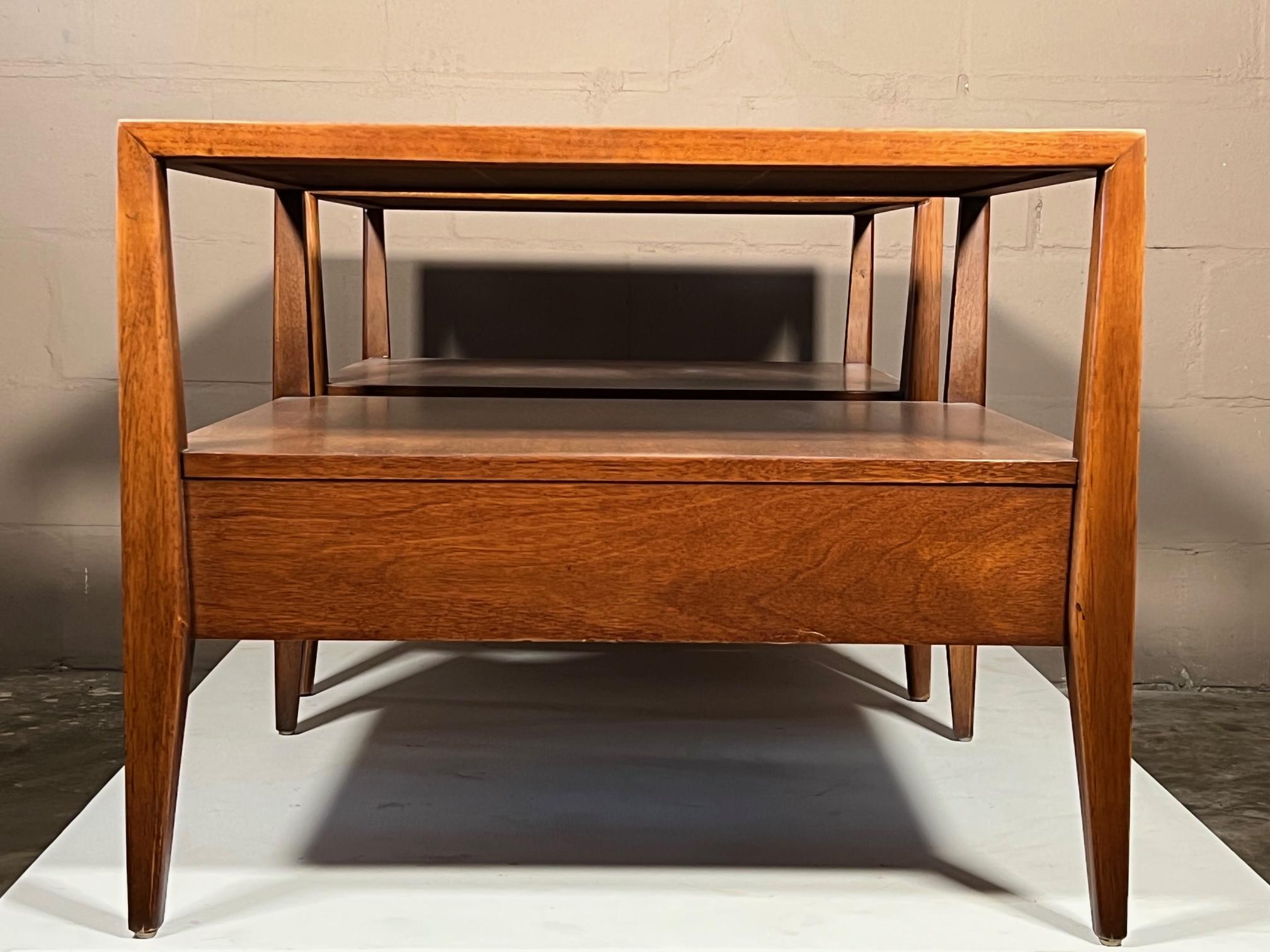 Walnut Pair of End Tables by Century Furniture