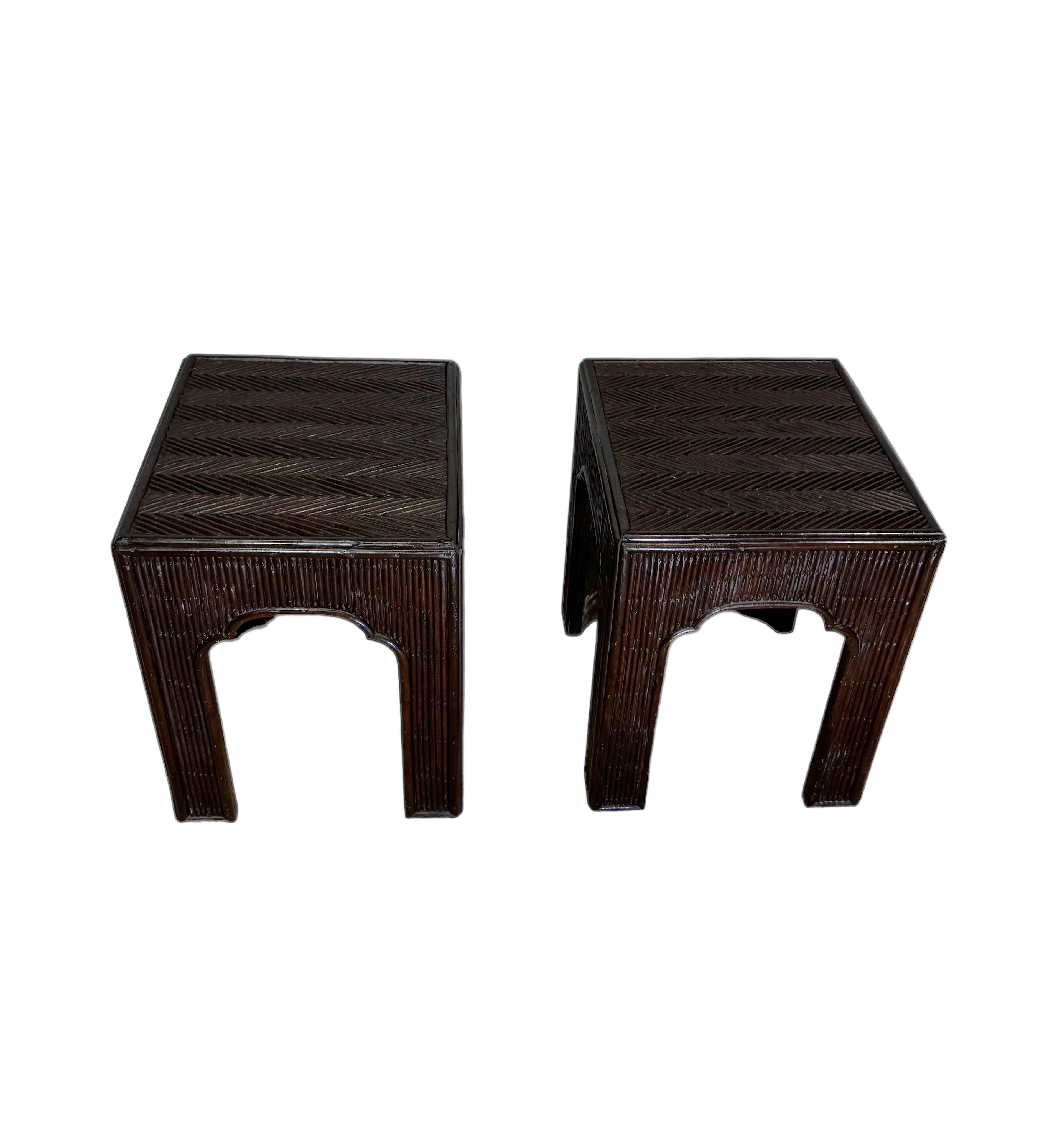 Hardwood A Pair of End Tables