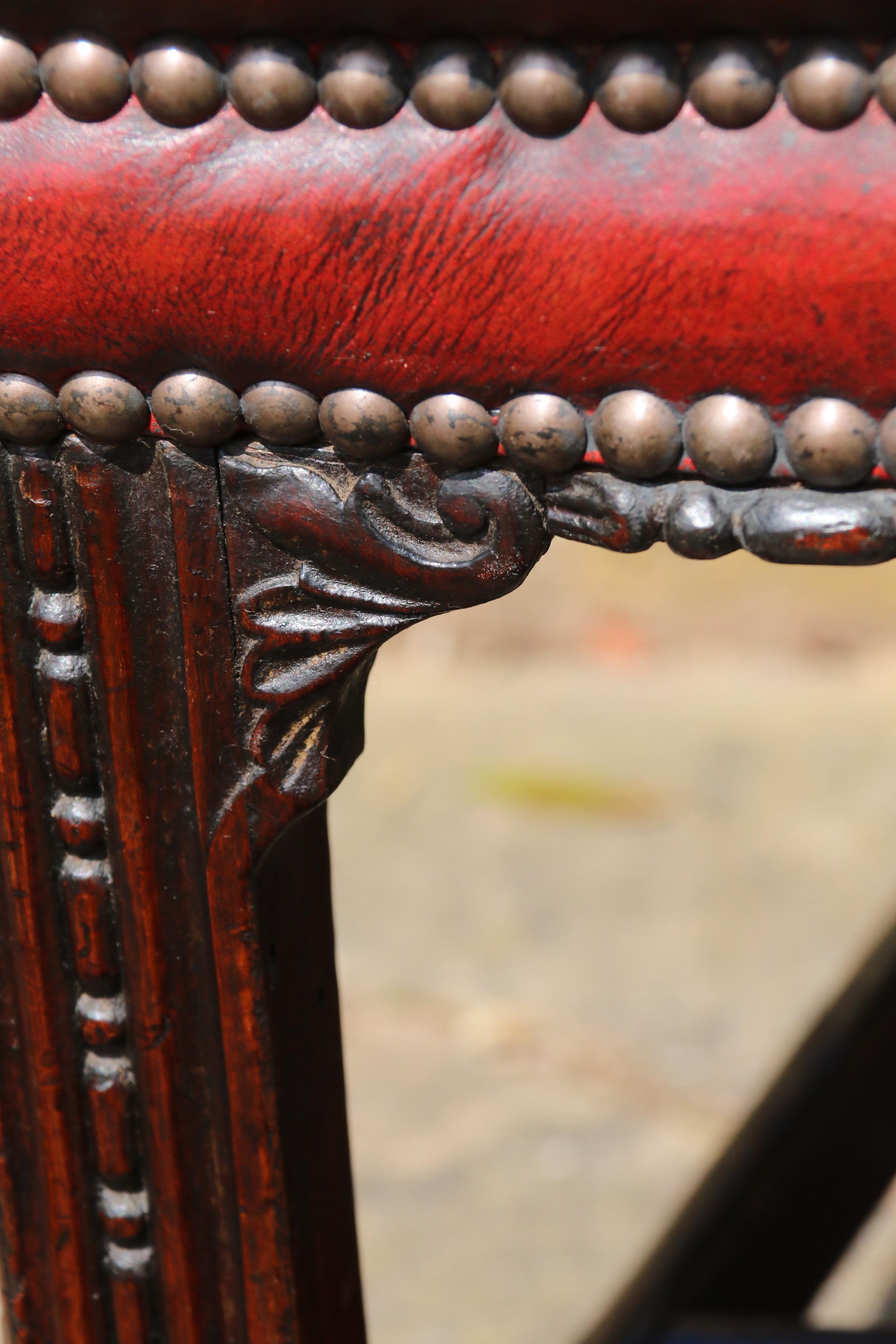 A pair of English 18th  century Chippendale period George III armchairs. rare For Sale 12