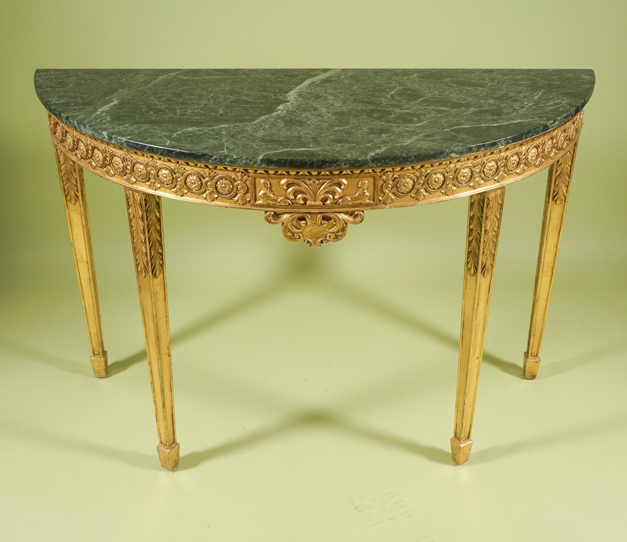 Pair of English 19th Century George III Style Gilt Consoles 2