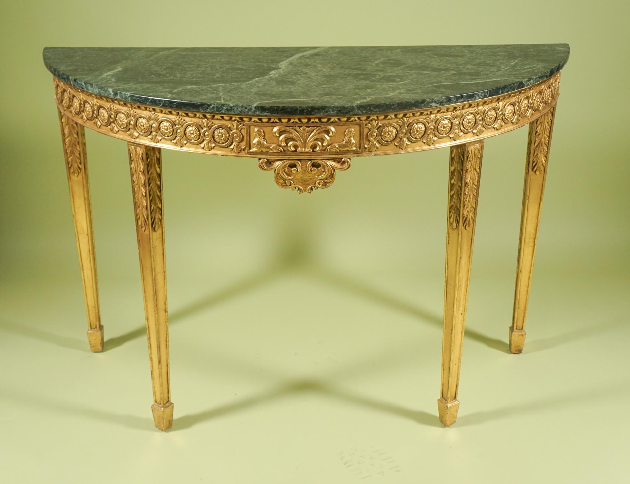 Pair of English 19th Century George III Style Gilt Consoles 3