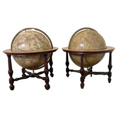 A Pair of English 9-Inch Terrestrial and Celestial Table Globes by Wm. Bardin