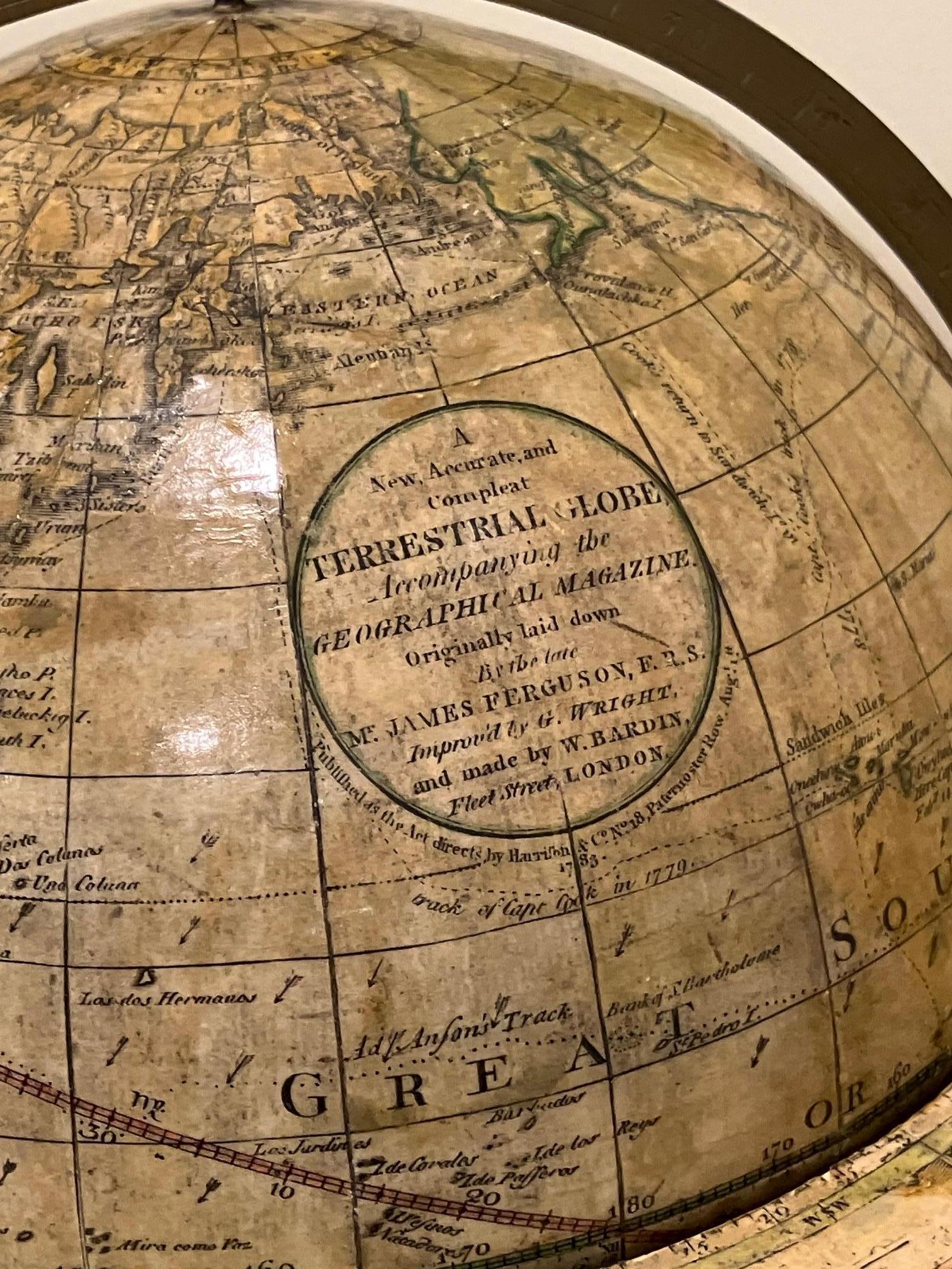 18th Century A Pair of English 9-Inch Terrestrial and Celestial Table Globes by Wm. Bardin For Sale