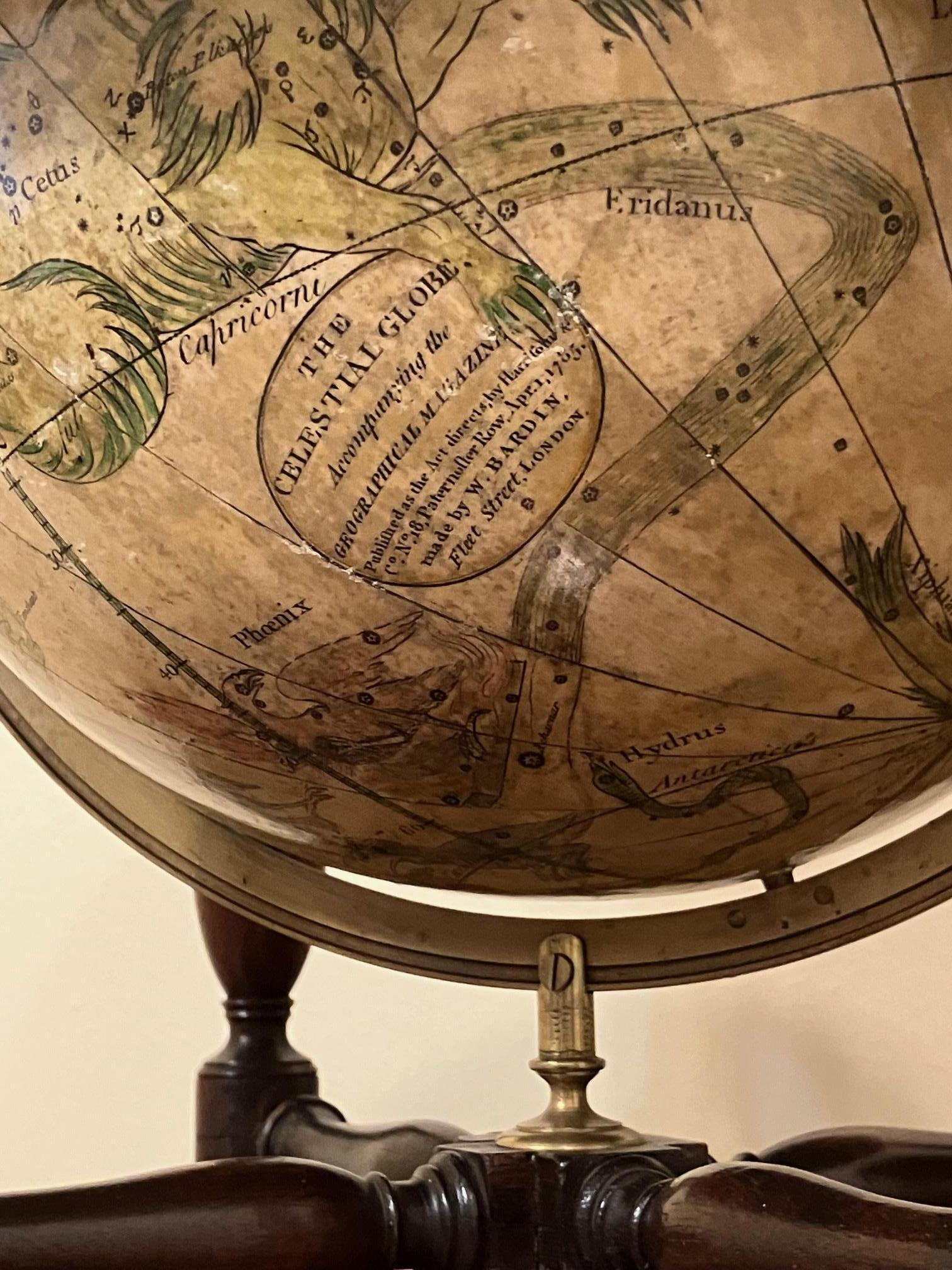 Mahogany A Pair of English 9-Inch Terrestrial and Celestial Table Globes by Wm. Bardin For Sale