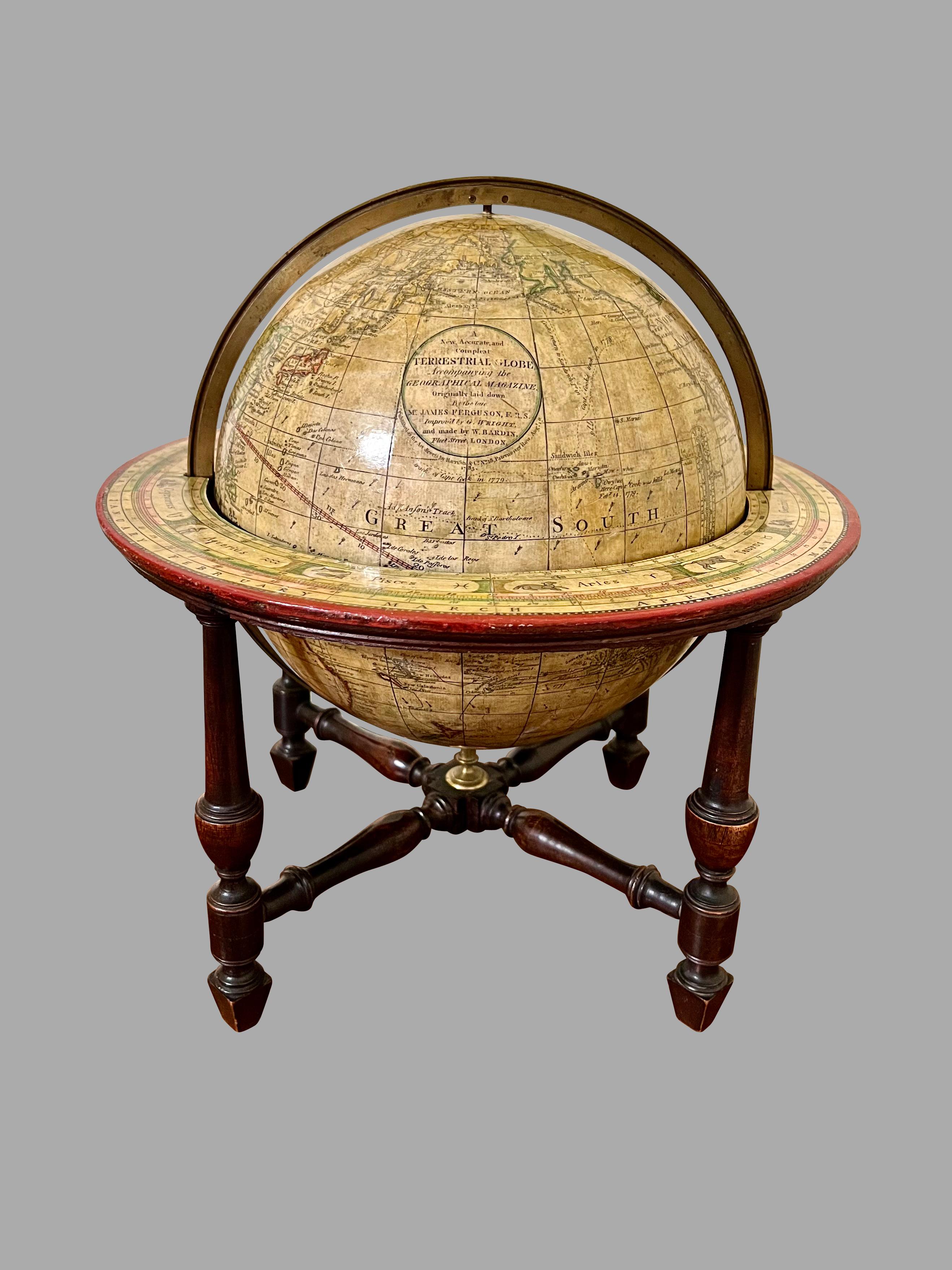 A Pair of English 9-Inch Terrestrial and Celestial Table Globes by Wm. Bardin For Sale 1