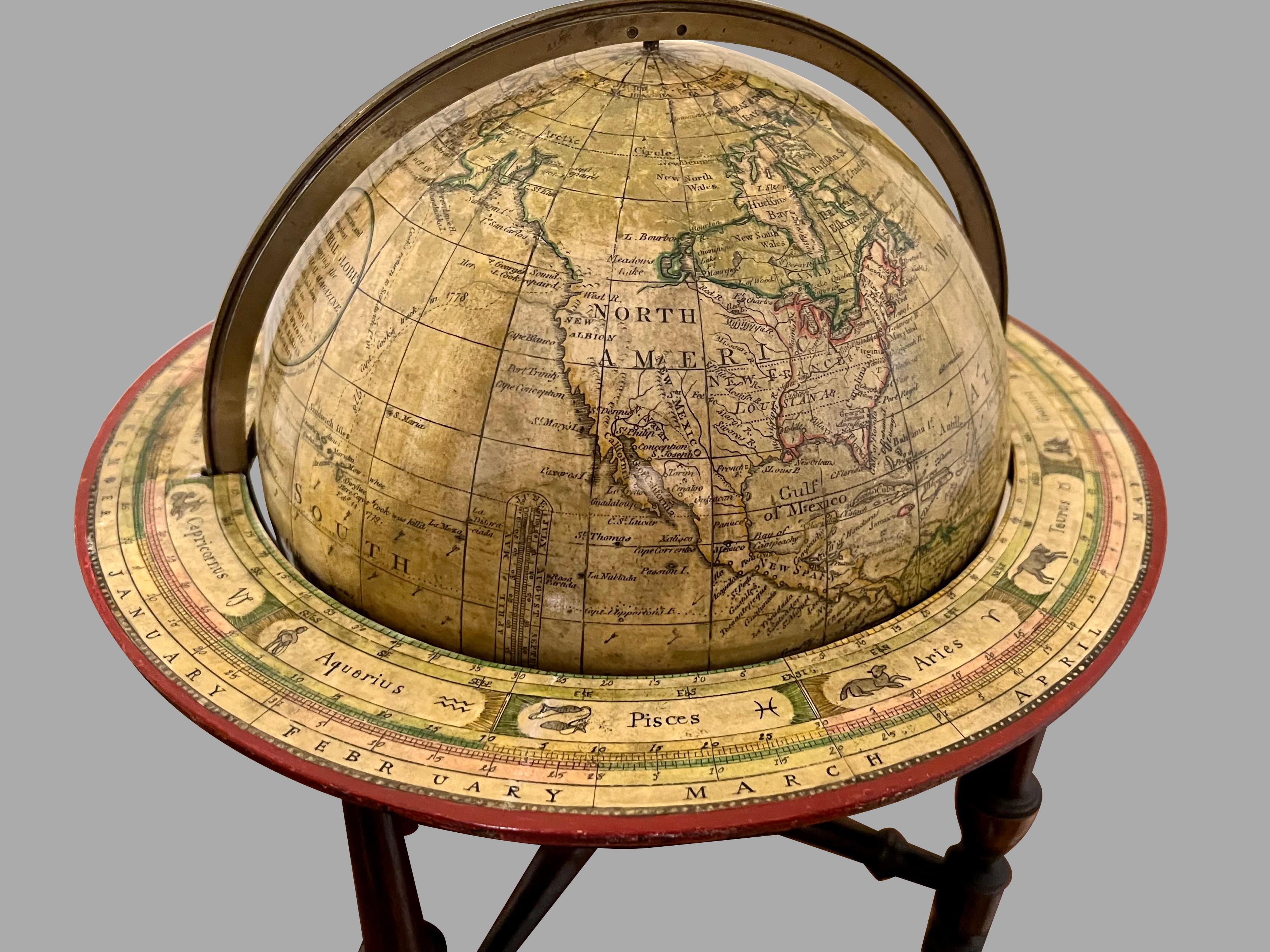 A Pair of English 9-Inch Terrestrial and Celestial Table Globes by Wm. Bardin For Sale 2