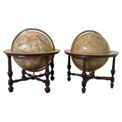 A Pair of English 9-Inch Terrestrial and Celestial Table Globes by Wm. Bardin