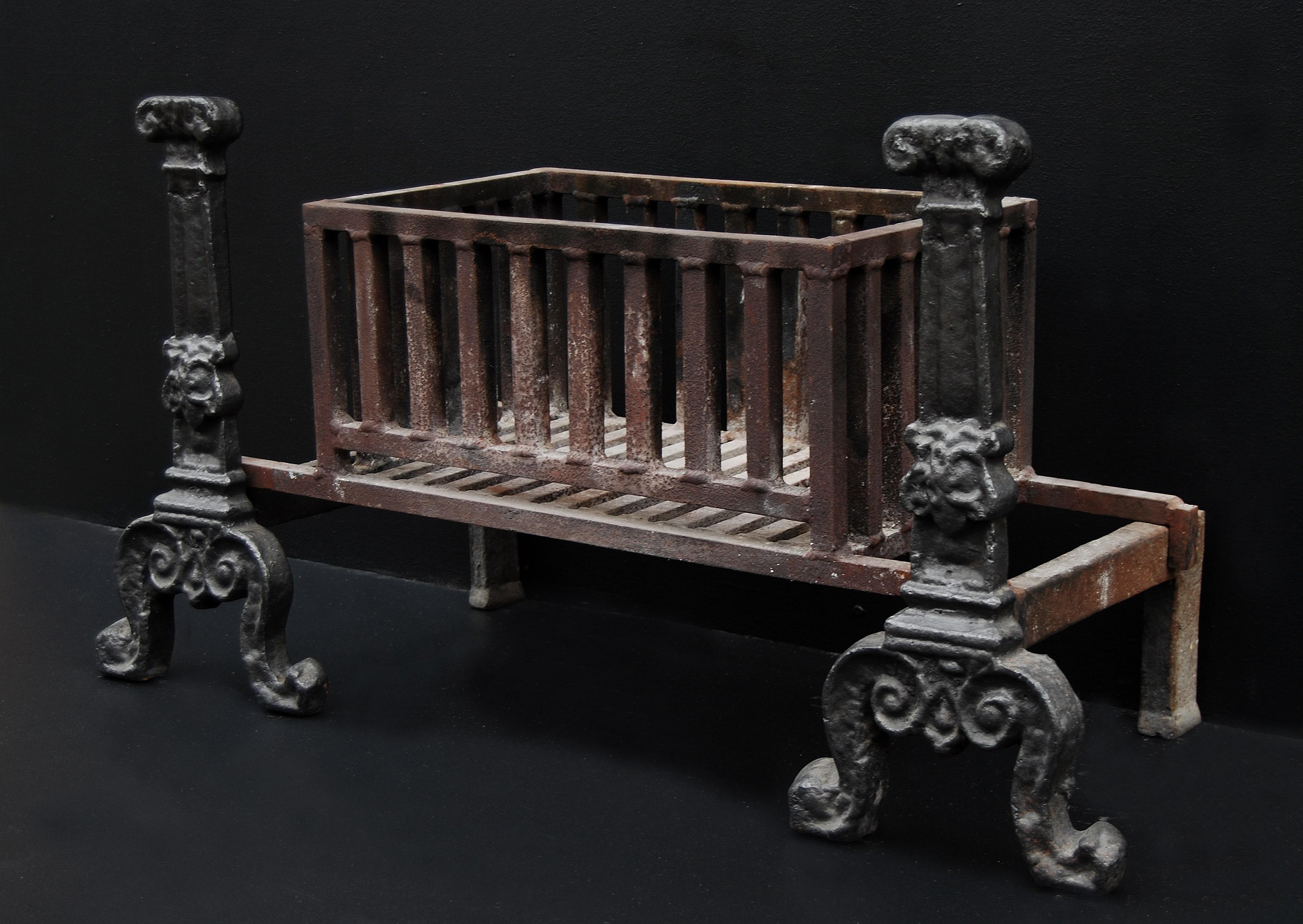 Iron Pair of English Andirons For Sale