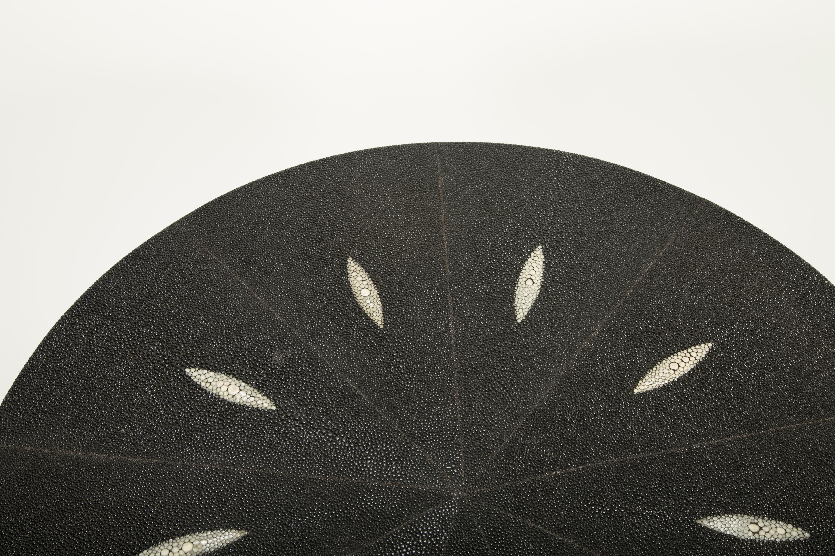 Pair of English Black Shagreen Side Tables, Sold Individually 2