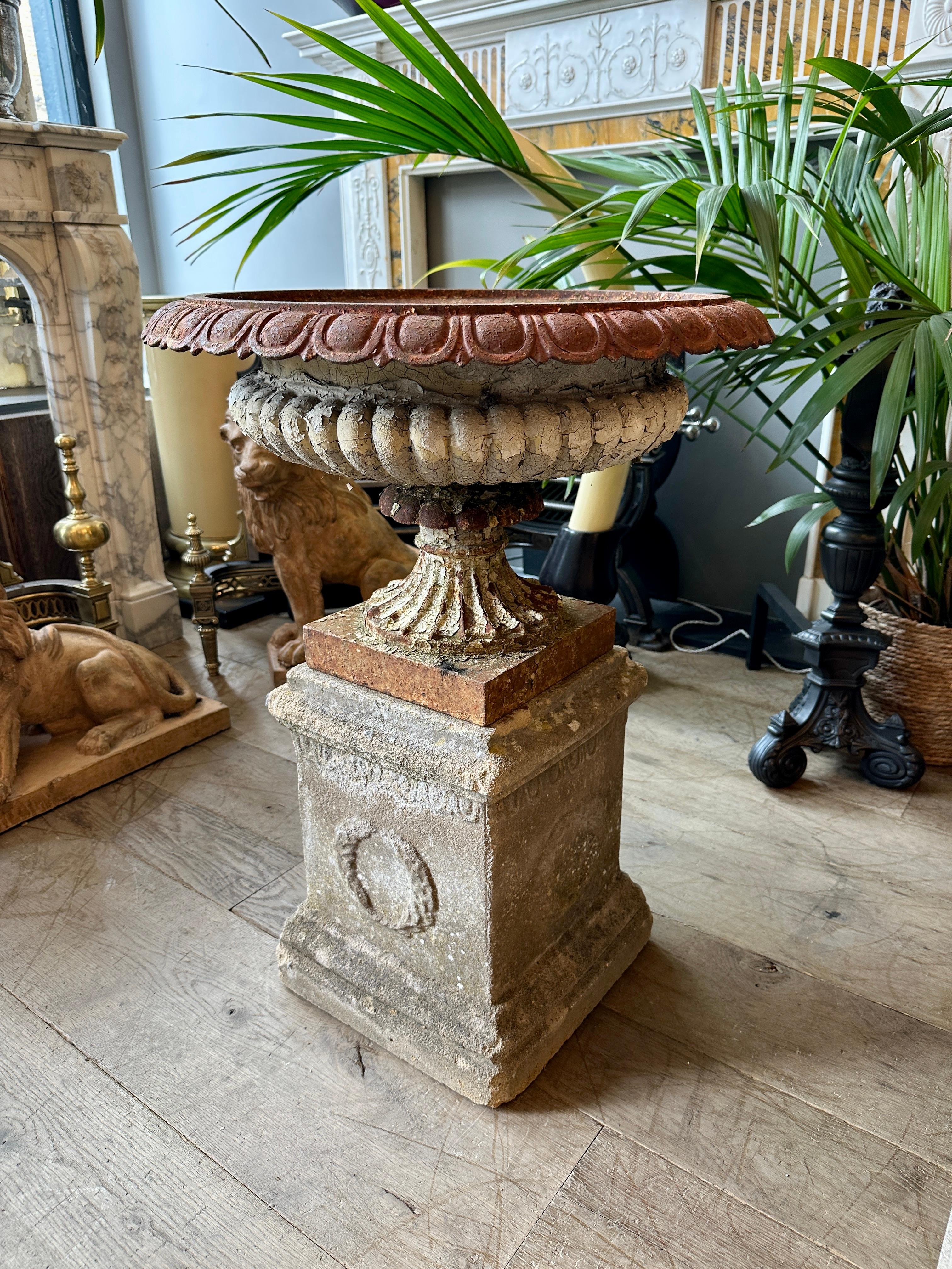 A Pair Of  English Cast Iron Tazza Urns By Andrew Handyside For Sale 6