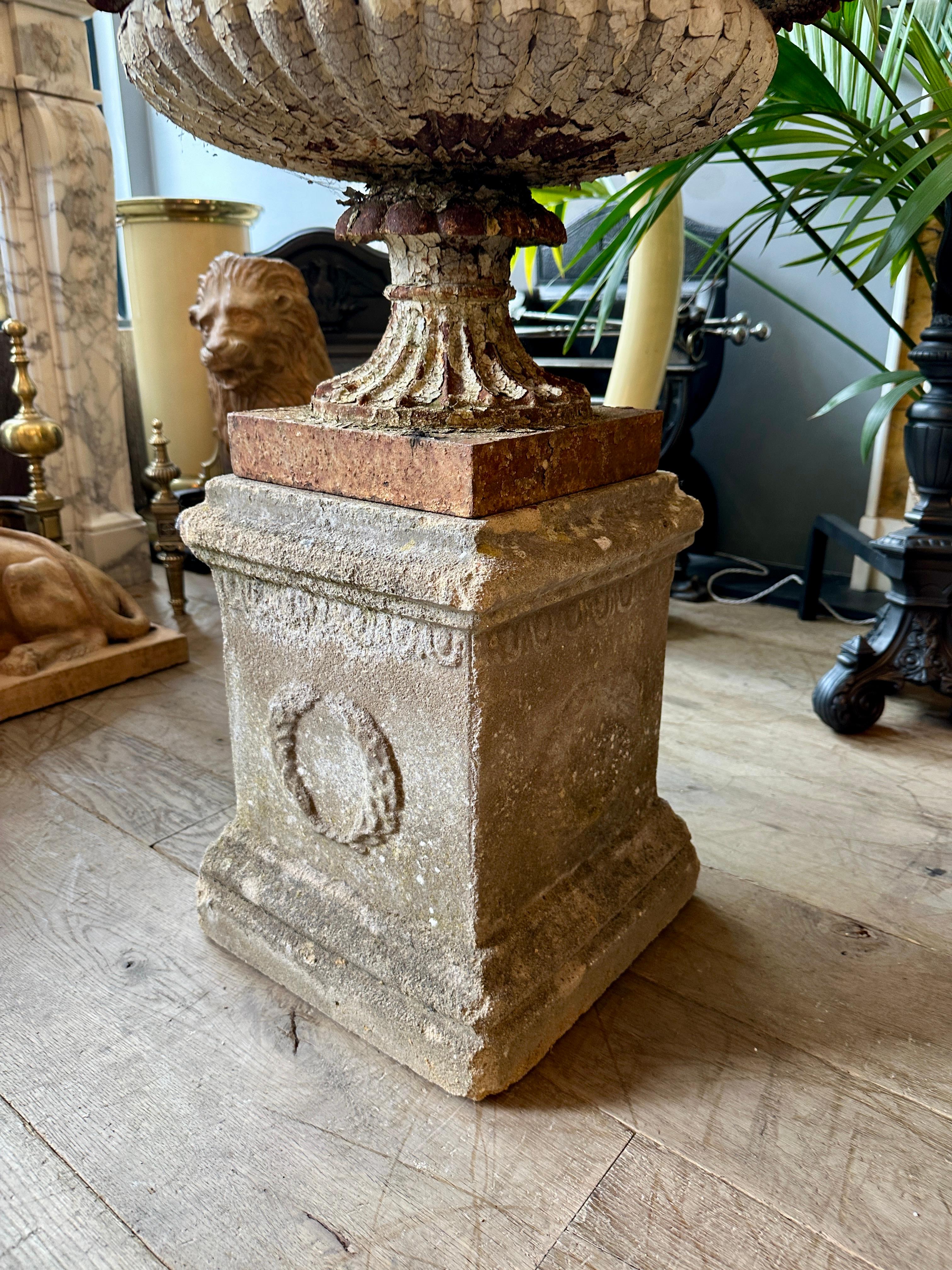 A Pair Of  English Cast Iron Tazza Urns By Andrew Handyside For Sale 1