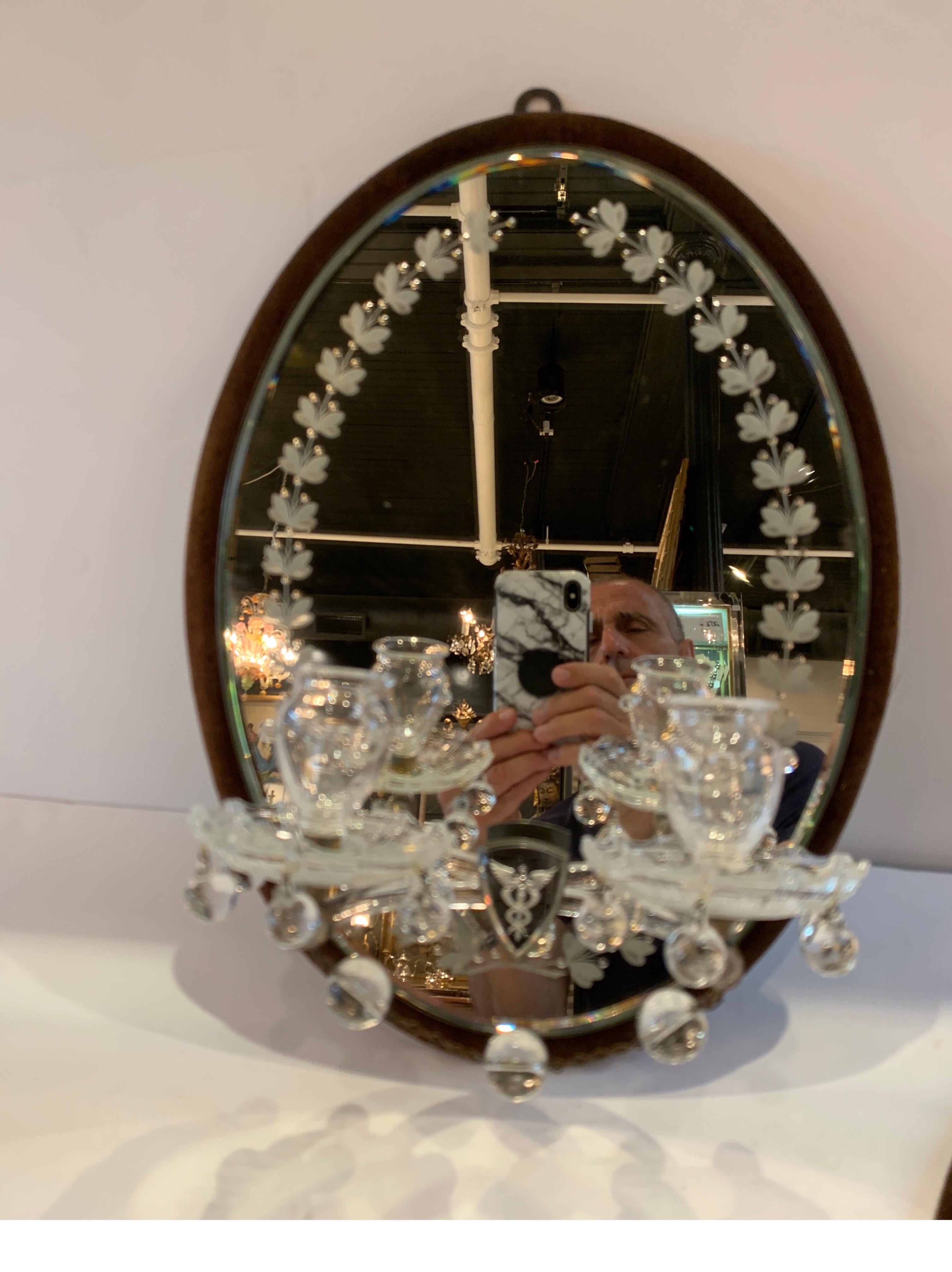 Pair of English Edwardian Mirrored Sconces 1