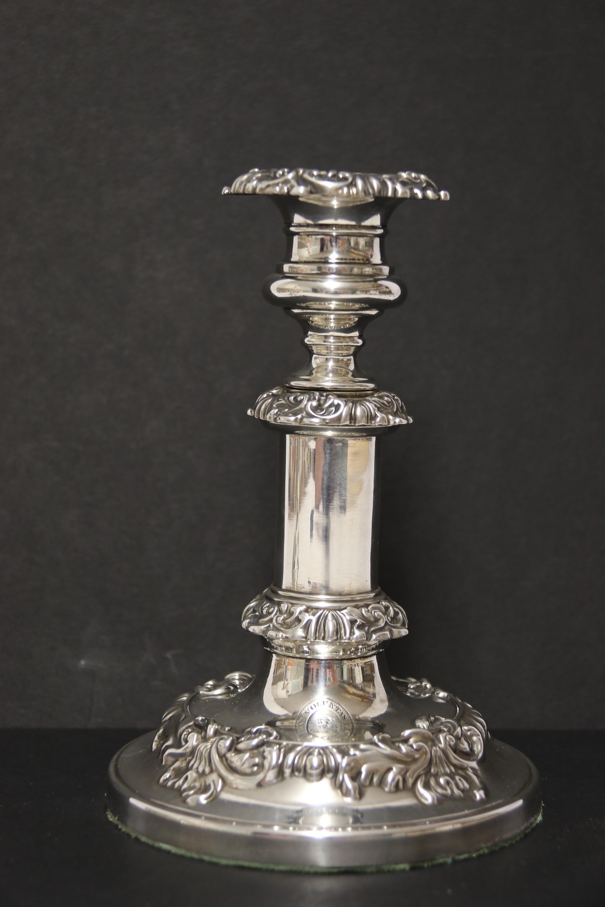 A  pair Of English George III Silver Telescopic candlesticks, Sheffield 1816 For Sale 6