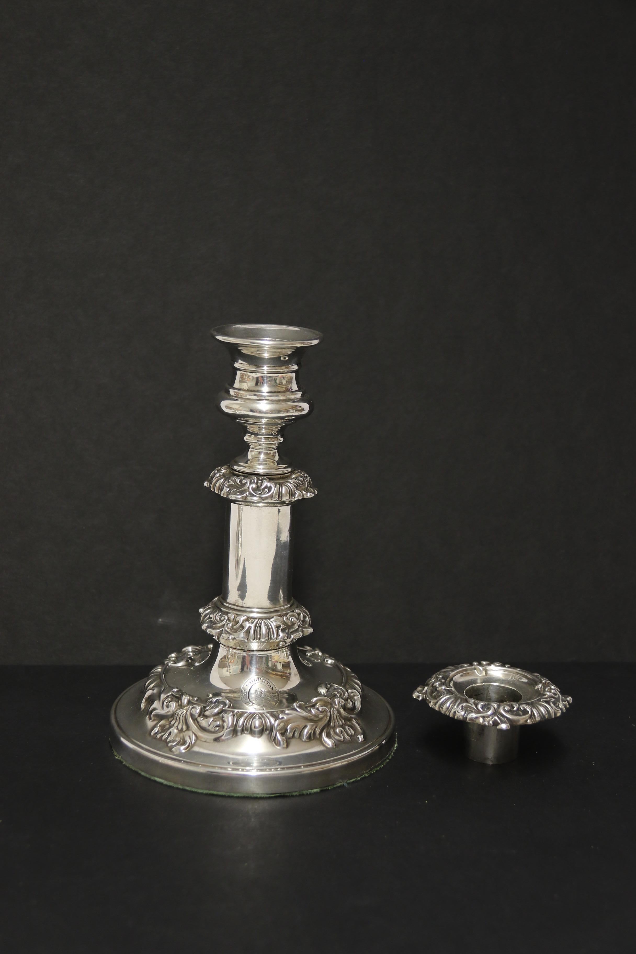 A  pair Of English George III Silver Telescopic candlesticks, Sheffield 1816 For Sale 7