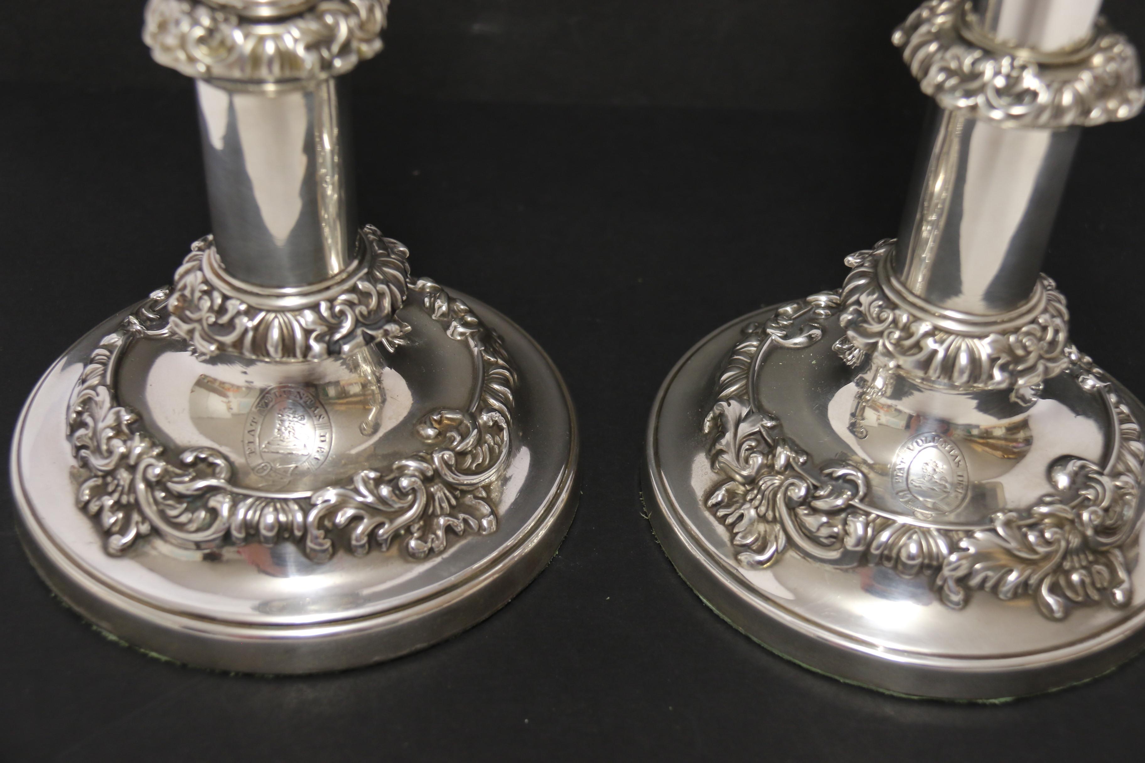 A  pair Of English George III Silver Telescopic candlesticks, Sheffield 1816 For Sale 12