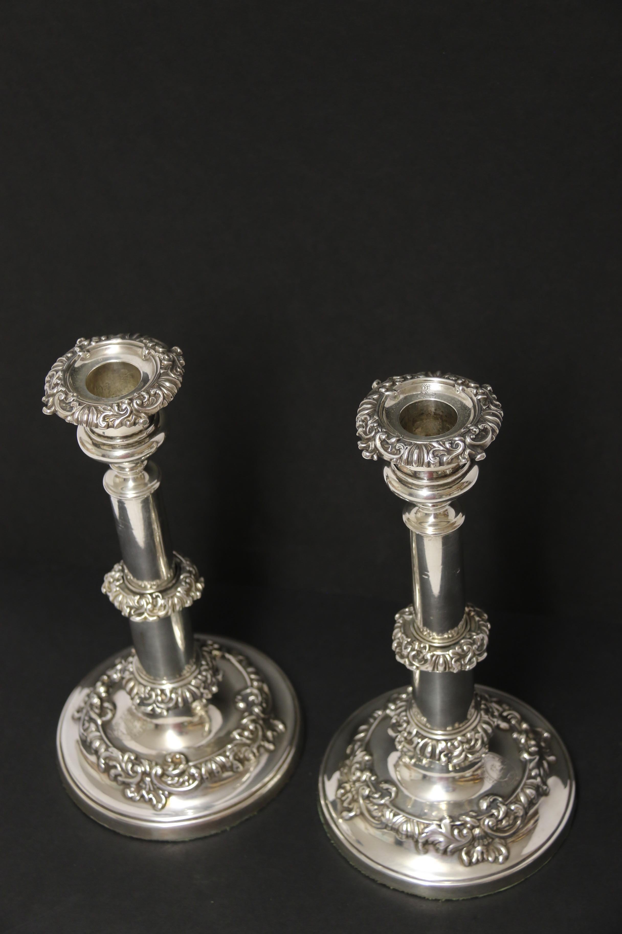 A  pair Of English George III Silver Telescopic candlesticks, Sheffield 1816 For Sale 13
