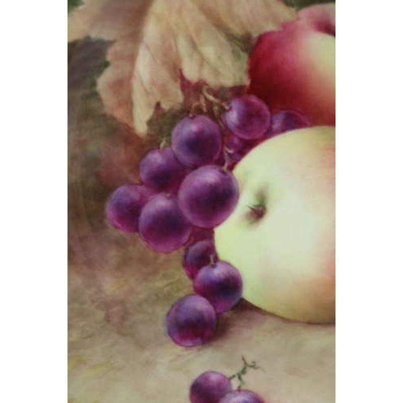 Paire d'assiettes à fruits anglaises peintes à la main par R Budd Worcester en vente 9
