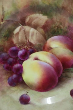 A Pair of English hand painted fruit plates by R Budd Worcester