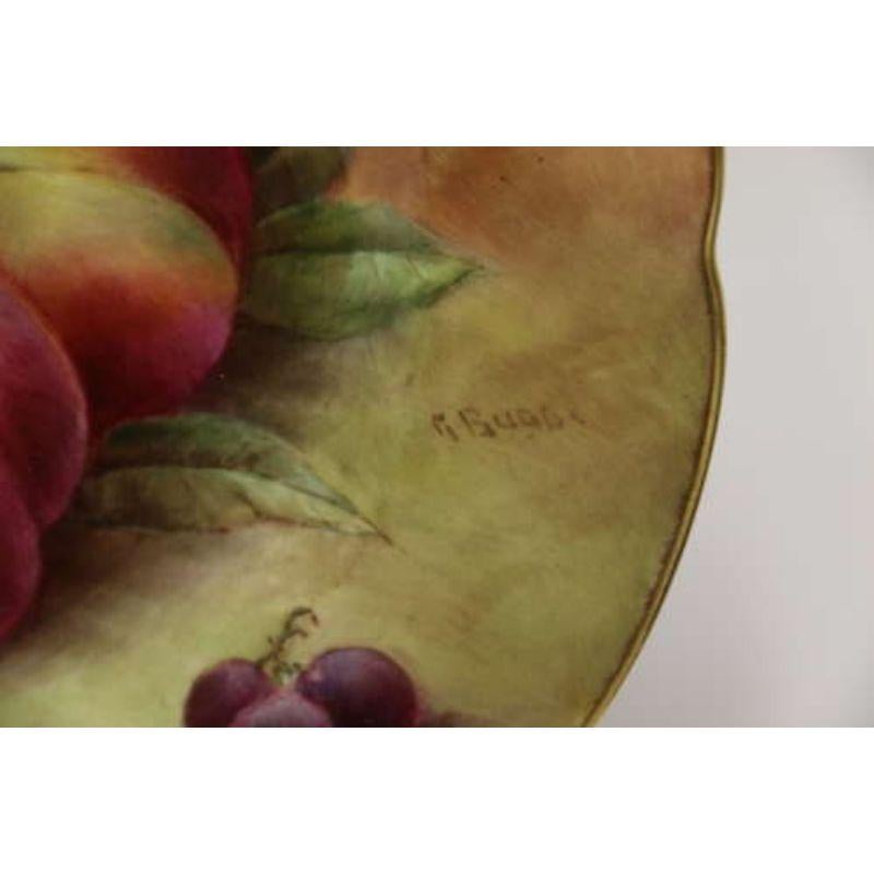 Ein Paar englische handbemalte Obstteller von R Budd Worcester im Zustand „Gut“ im Angebot in Central England, GB