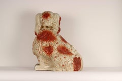 Pareja de grandes Cavalier King Charles Spaniel ingleses de cerámica estilo Staffordshire