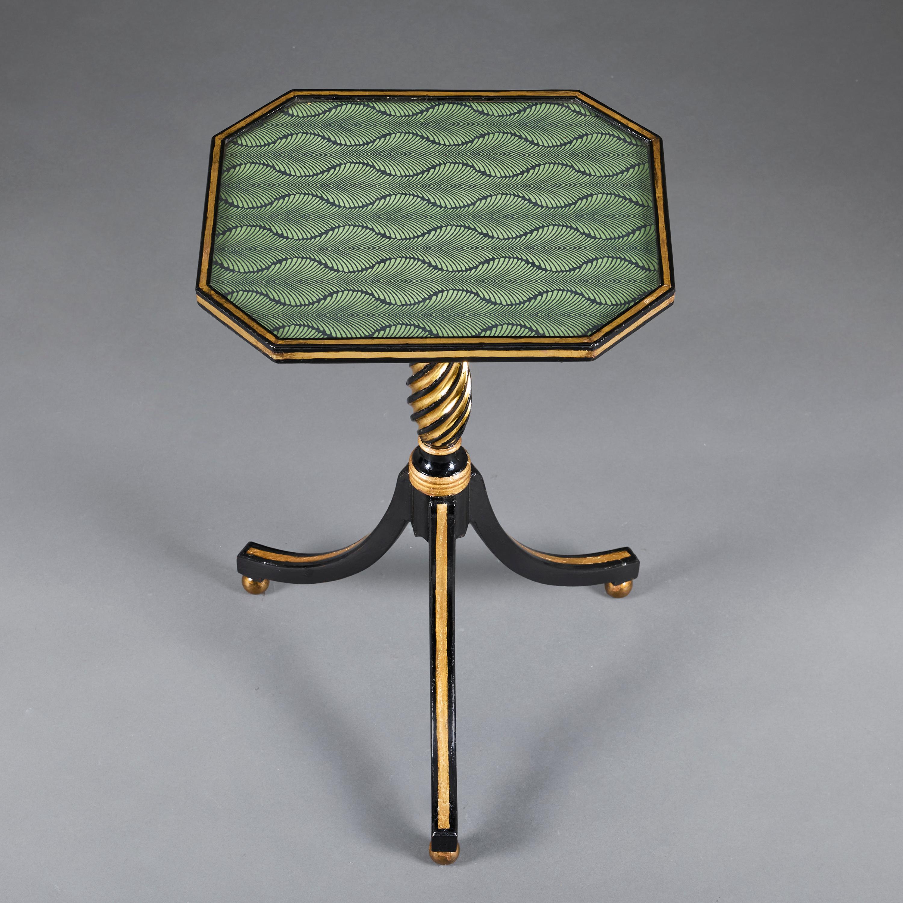 19th Century A Pair of English Regency Ebonised Tripod Tables For Sale
