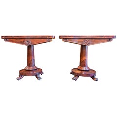 Pair of English Regency Rosewood Game Tables