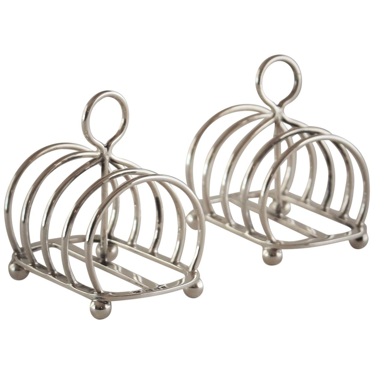 Pair of English Sterling Silver Toast Racks