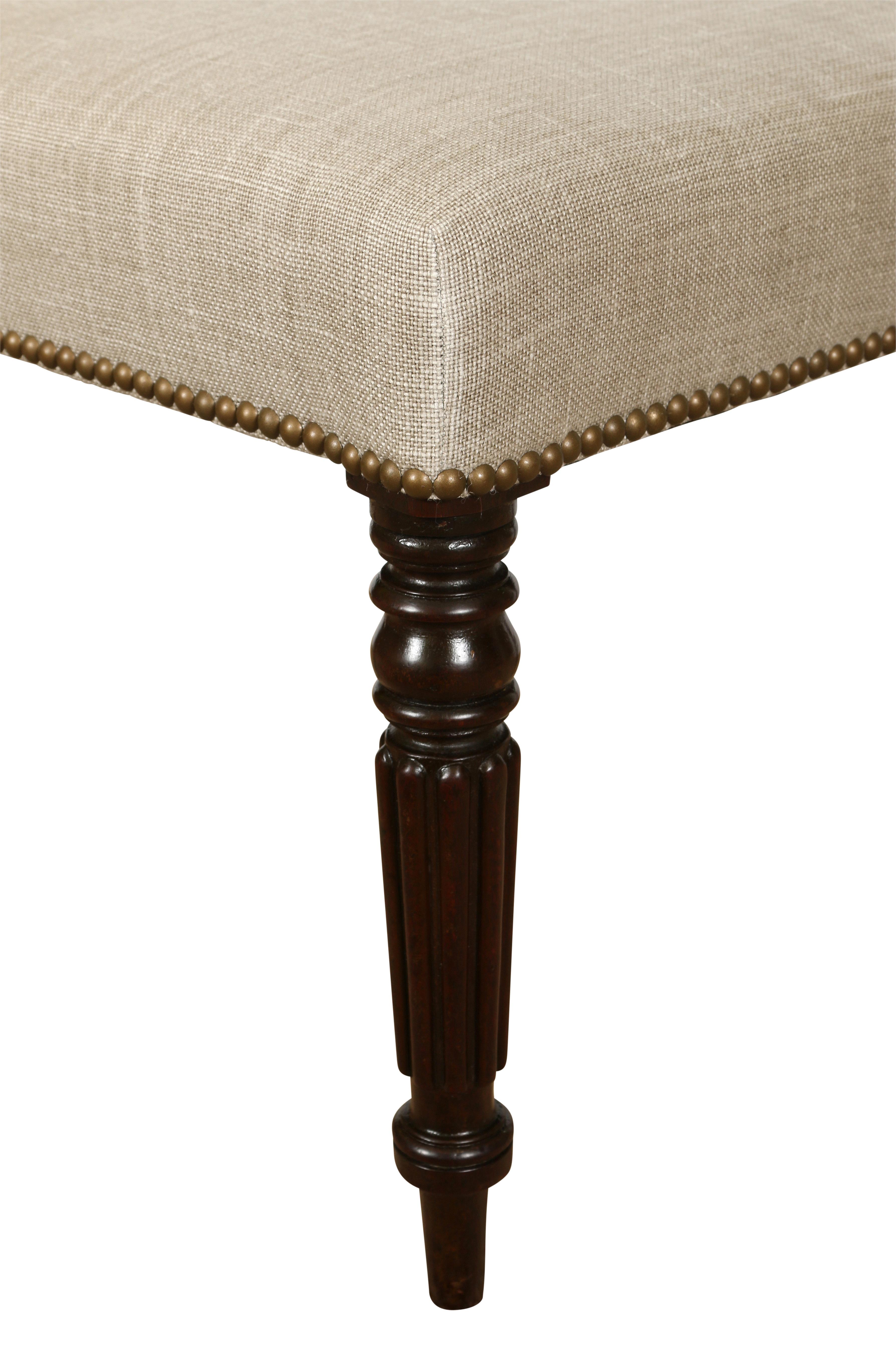 Mahogany Pair of English Upholstered Stools