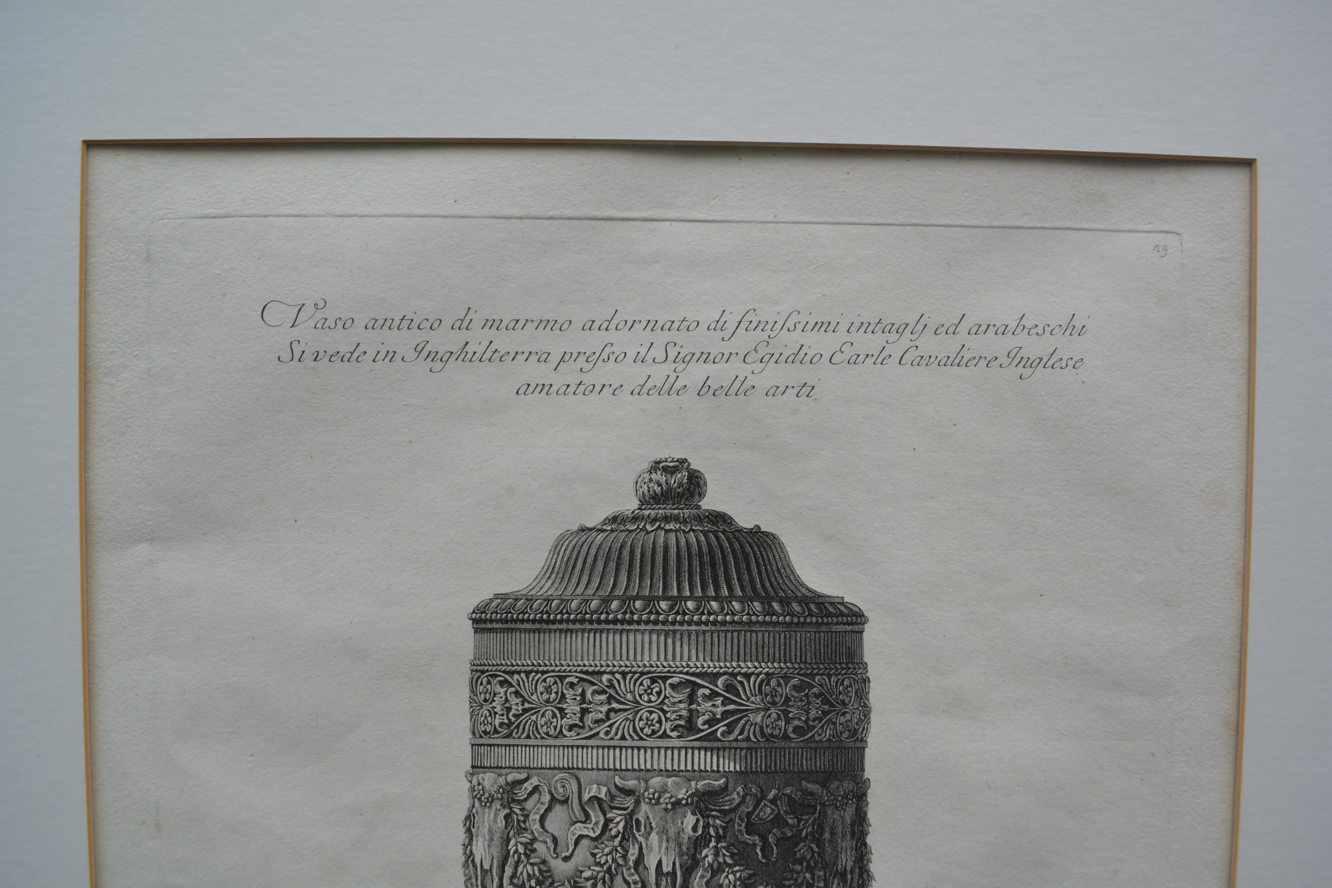 A  Ein Paar Gravuren einer neoklassizistischen Urnen von G.B. Piranesi/F. Piranesi im Angebot 10