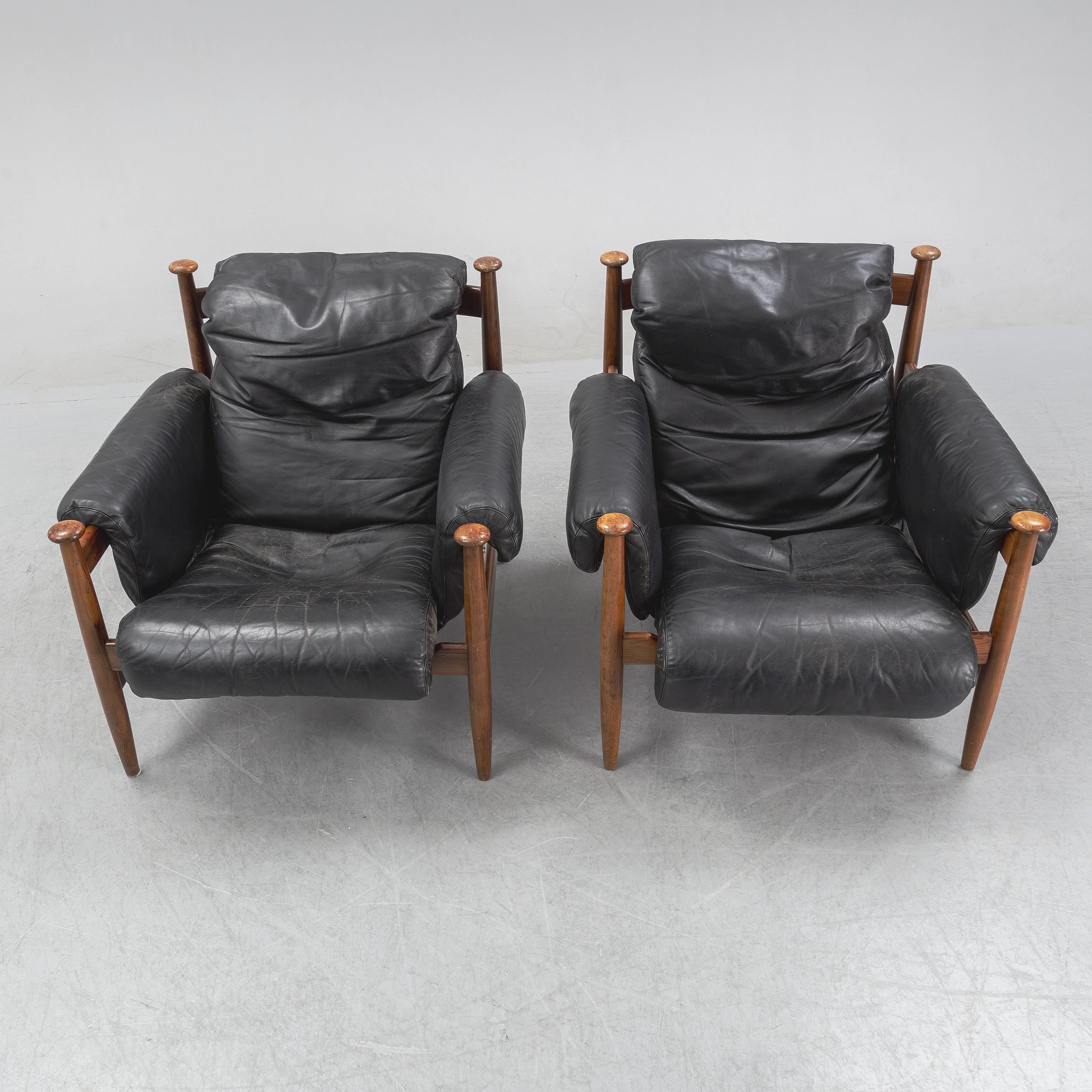 Mid-Century moderno Una coppia di poltrone Eric Merthen mod 