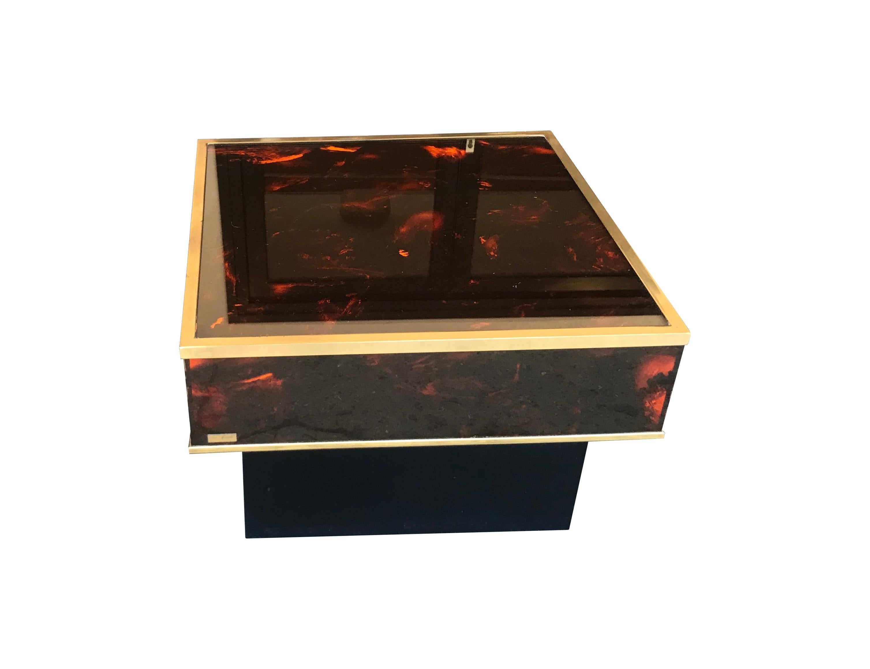 Pair of Eric Maville Faux Tortoiseshell Side Tables In Good Condition In London, GB
