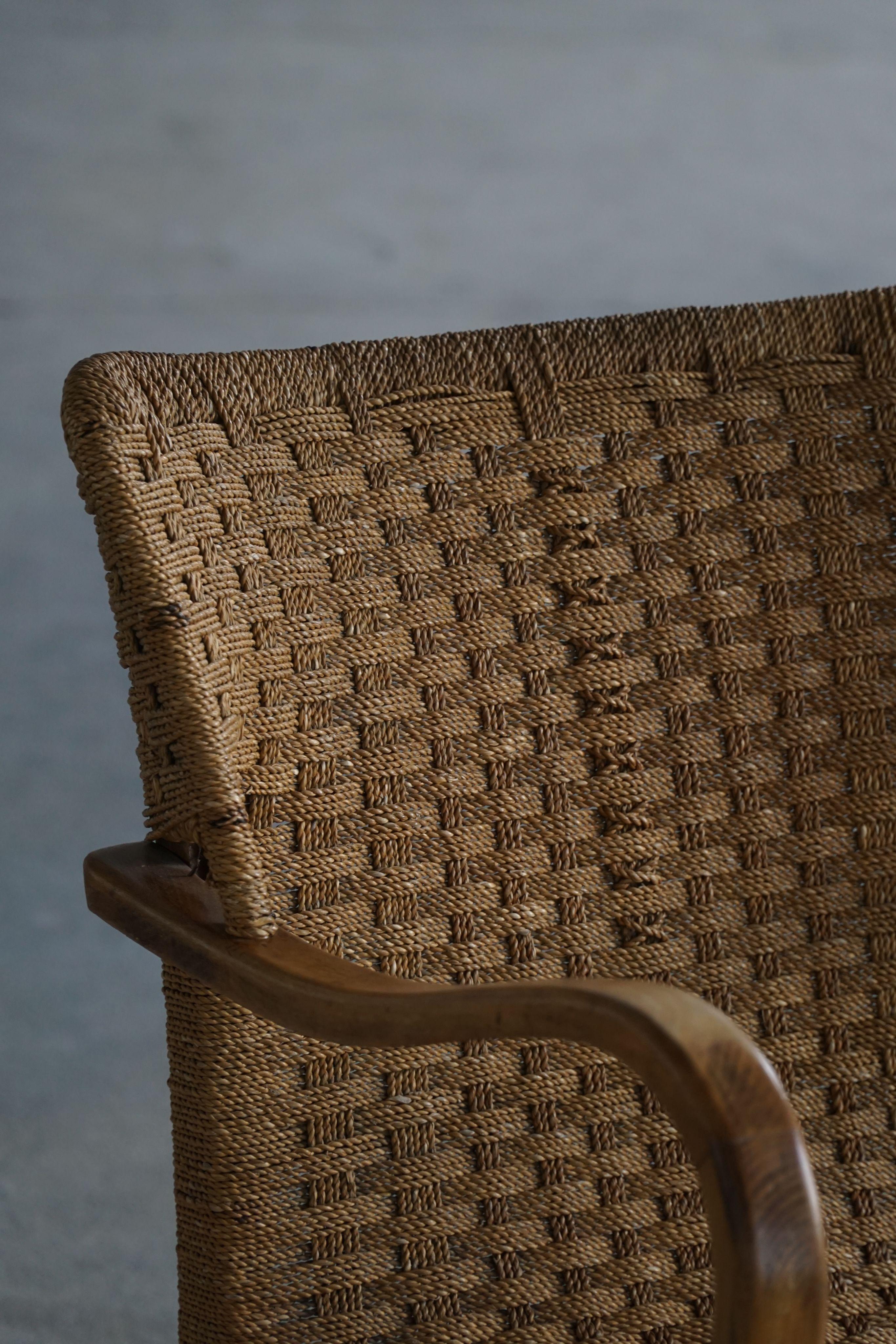 A pair of Erich Dieckmann Armchairs in Beech & Rope, Mid Century Modern, 1940s For Sale 6