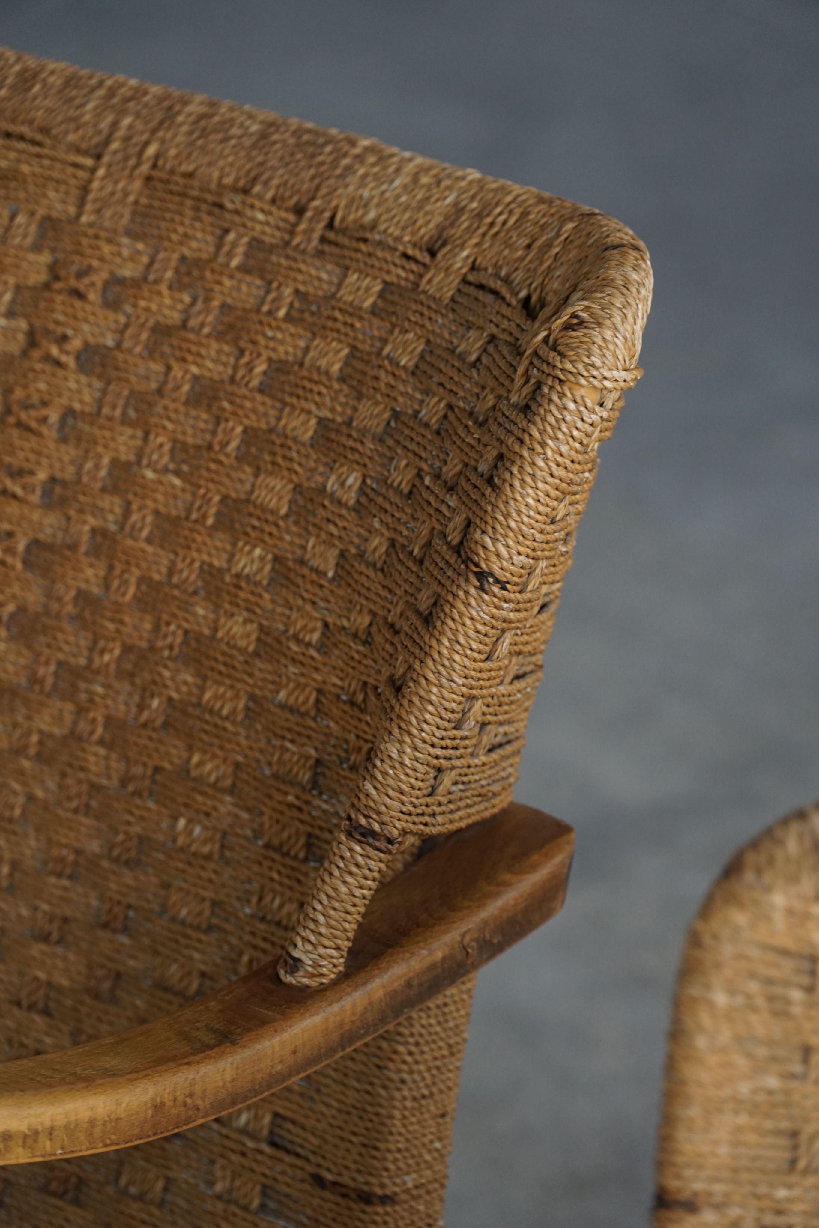 A pair of Erich Dieckmann Armchairs in Beech & Rope, Mid Century Modern, 1940s For Sale 7